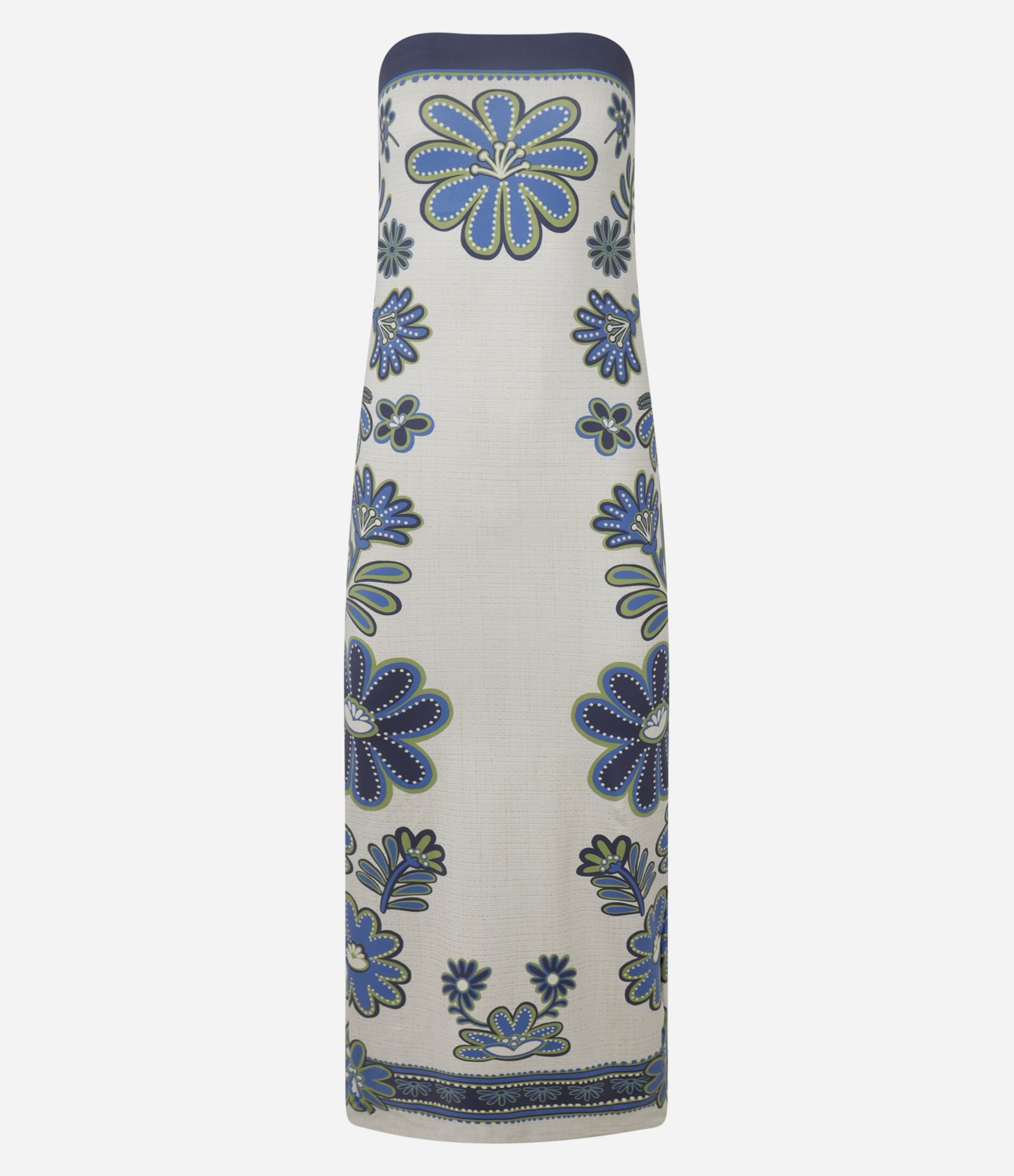 Vestido New Midi em Microfibra com Estampa Floral Off White 4