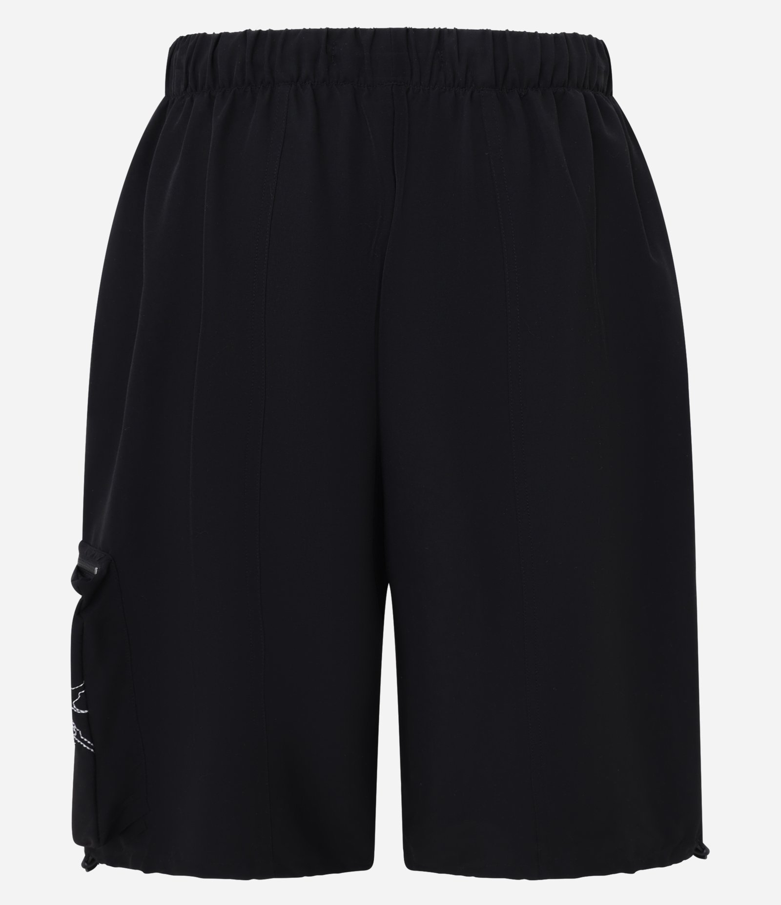 Bermuda Baggy em Poliamida com Bordado no Bolso Preto 6