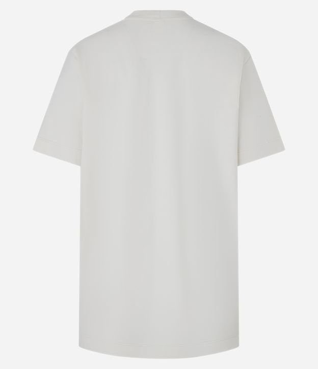 Camiseta em Algodão com Flor e Caligrafia Estampadas