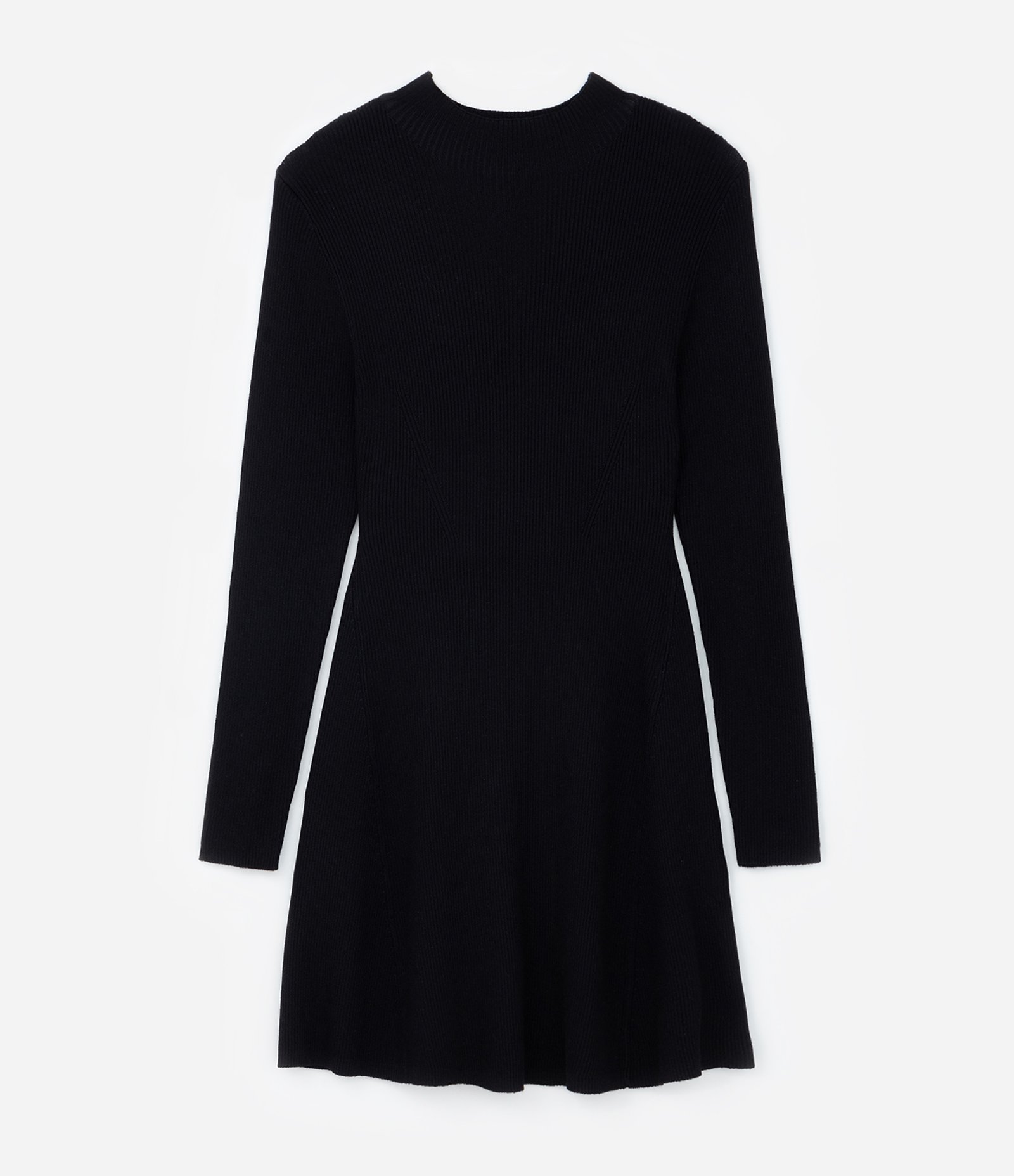 Vestido Curto Evasê em Tricô com Gola Alta Curve & Plus Size Preto 5