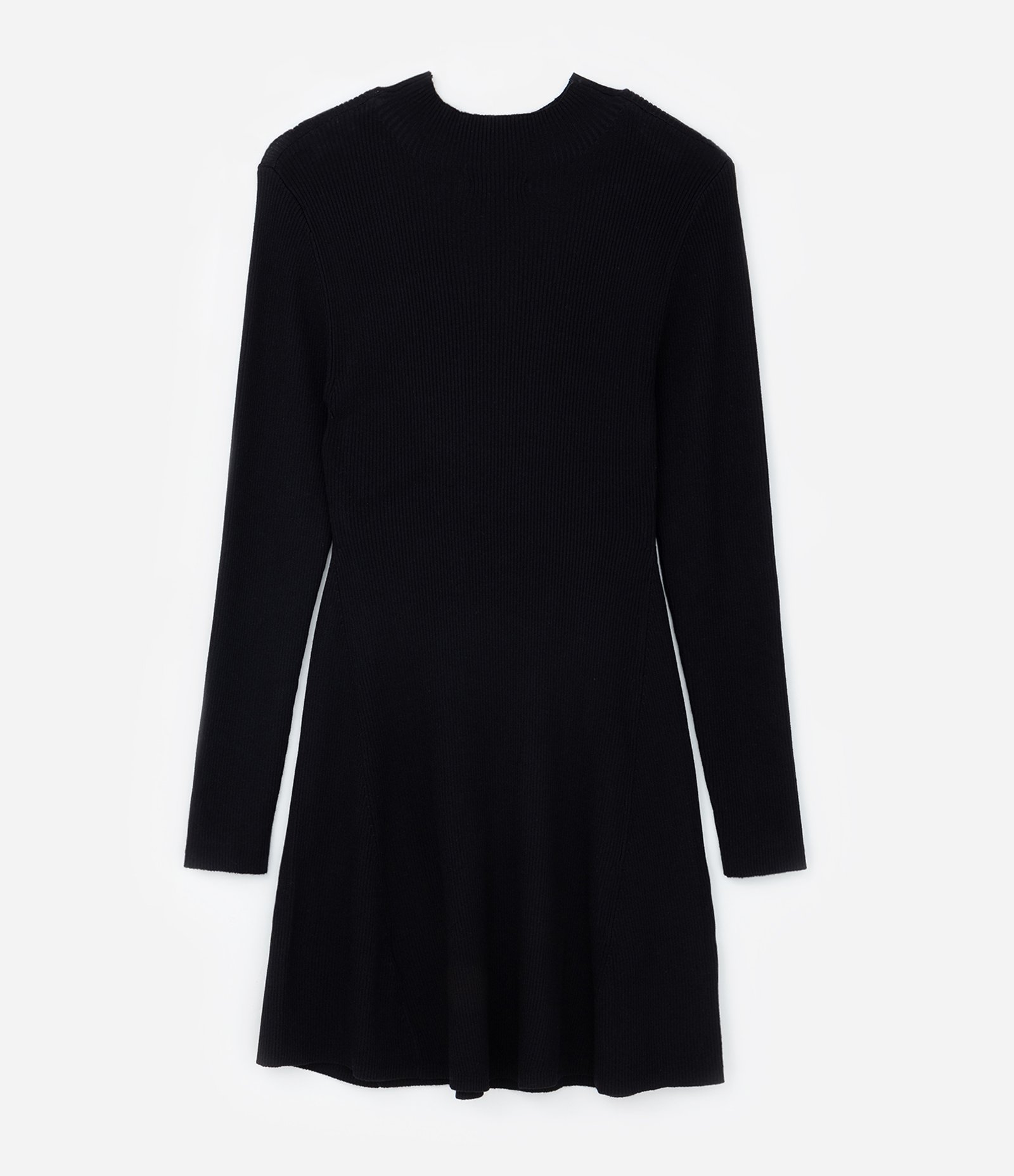 Vestido Curto Evasê em Tricô com Gola Alta Curve & Plus Size Preto 6