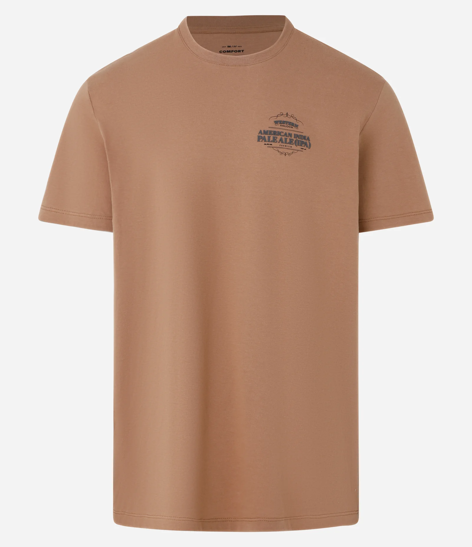 Camiseta Comfort em Algodão com Estampa Lettering Marrom 1