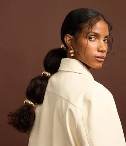 Kit 03 Elásticos de Cabelo com Detalhe em Metal de Tamanhos Diversos