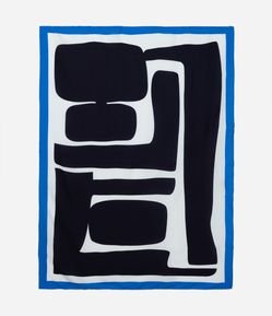 Canga de Praia em Flanela com Contraste e Estampa Geométrica