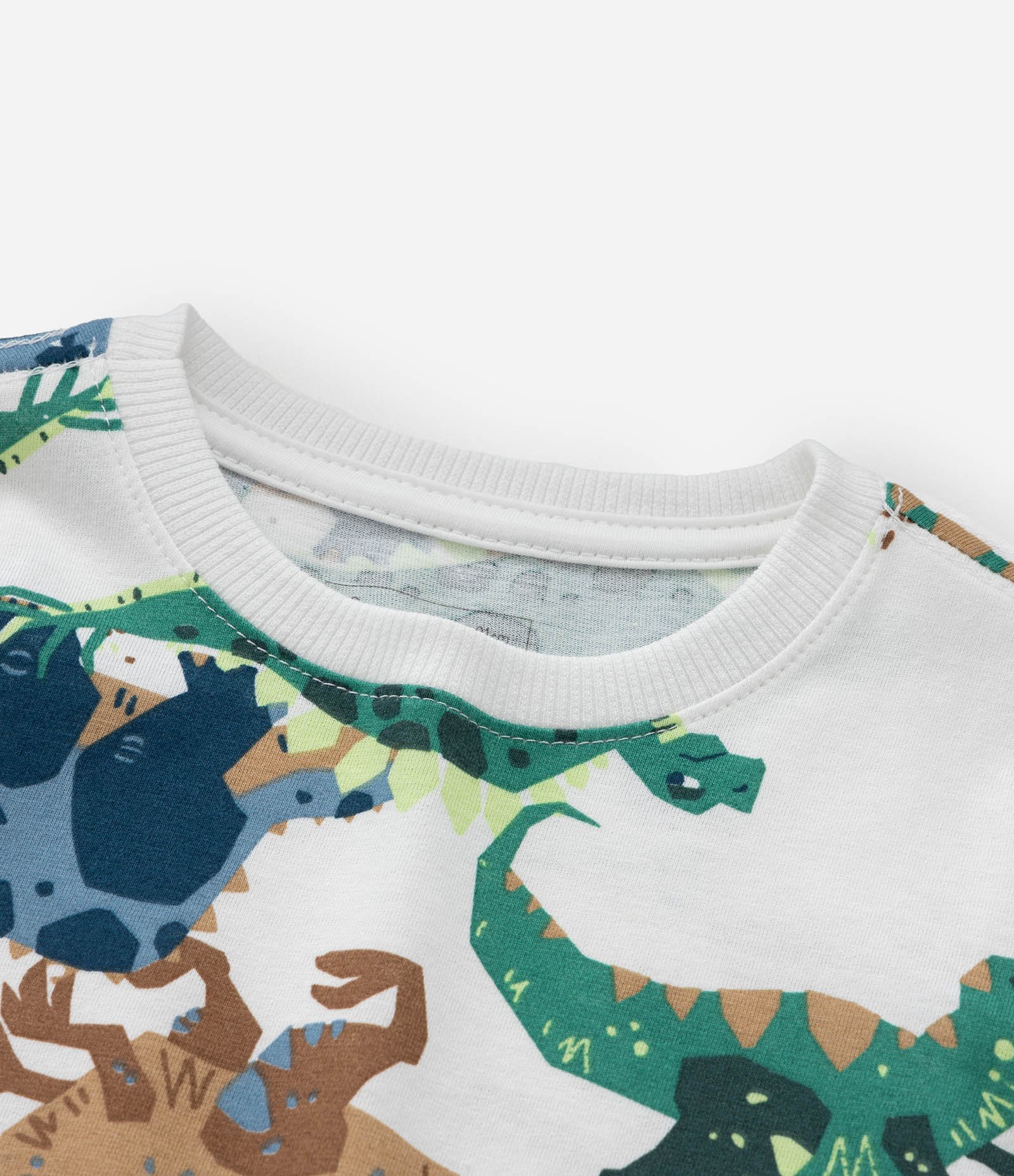 Camiseta Infantil com Estampa de Dinos - Tam 1 a 5/6 Anos Branco 4