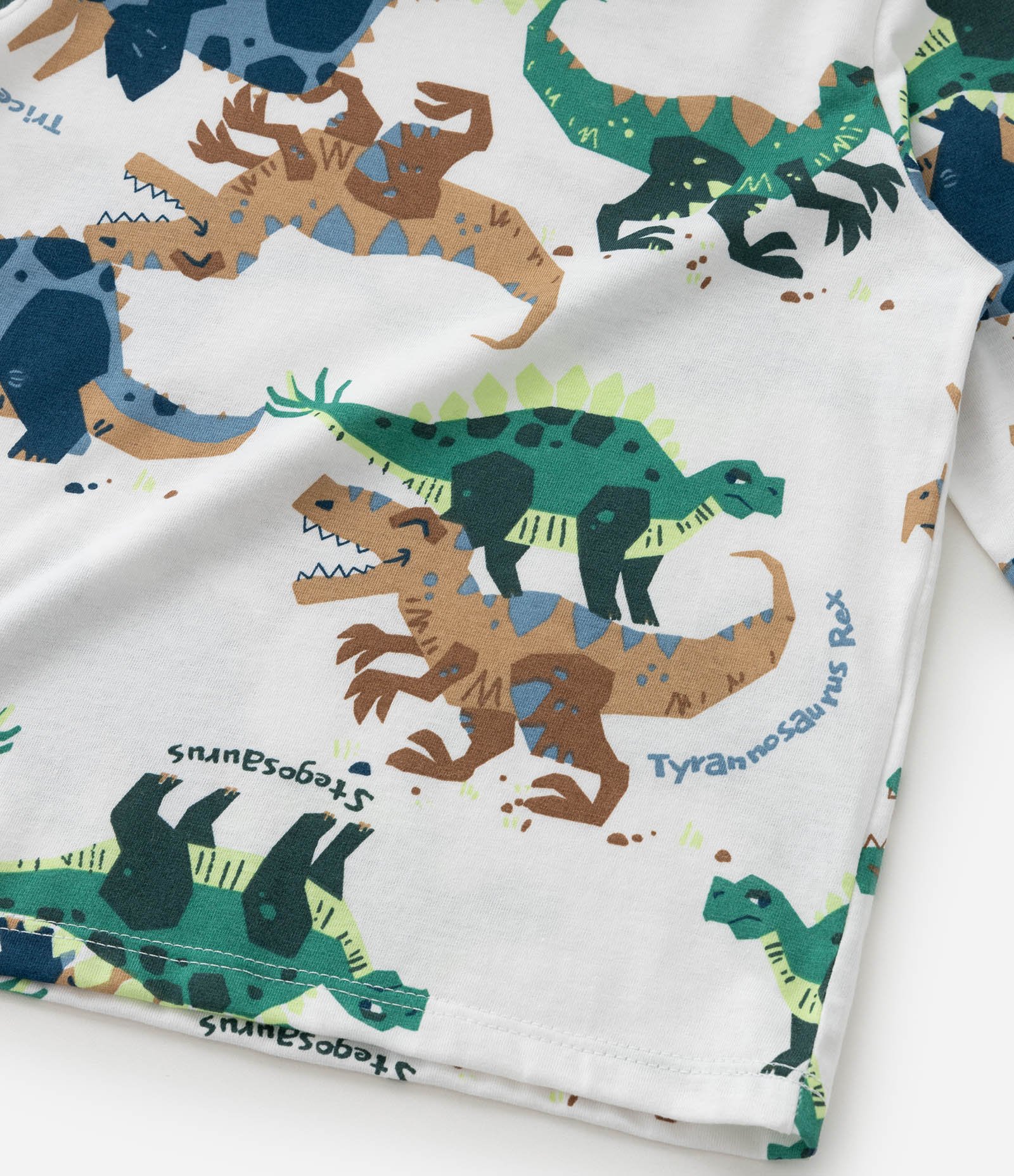 Camiseta Infantil com Estampa de Dinos - Tam 1 a 5/6 Anos Branco 5