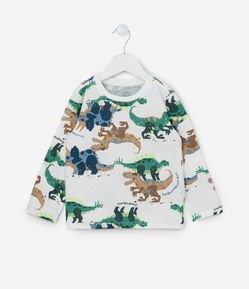 Camiseta Infantil com Estampa de Dinos - Tam 1 a 5/6 Anos
