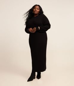 Vestido Midi em Tricô com Gola Alta Curve & Plus Size