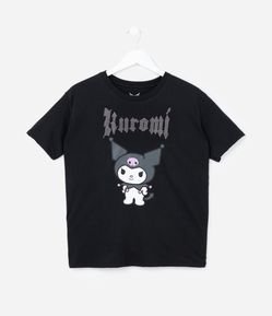 Camiseta Infantil com Estampa Kuromi - Tam 5 a 14 Anos
