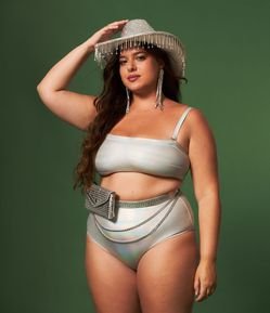 Biquíni Top Reto Holográfico Curve & Plus Size