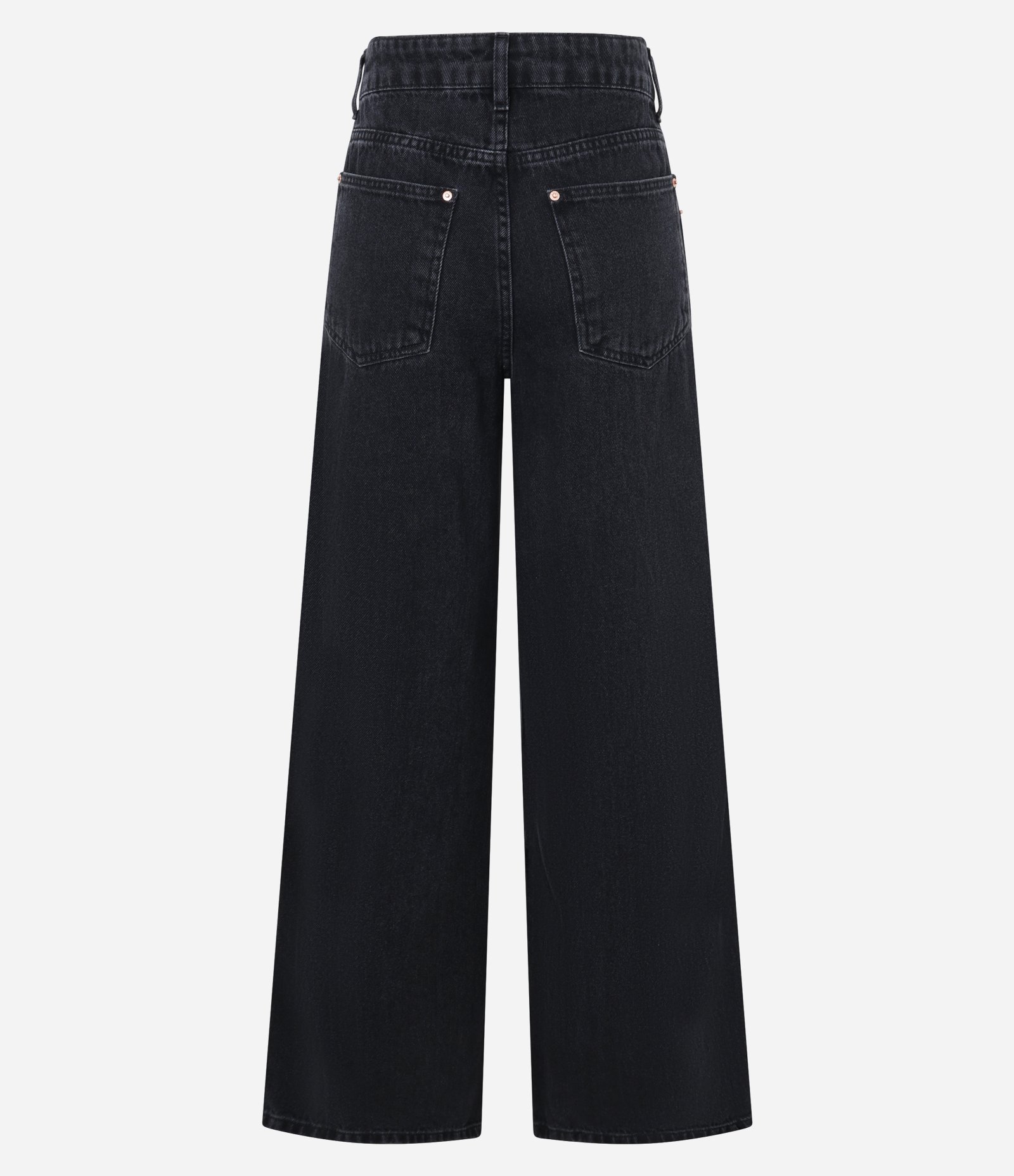 Calça Wide Leg em Jeans com Bolsos Táticos e Rebites Preto 7