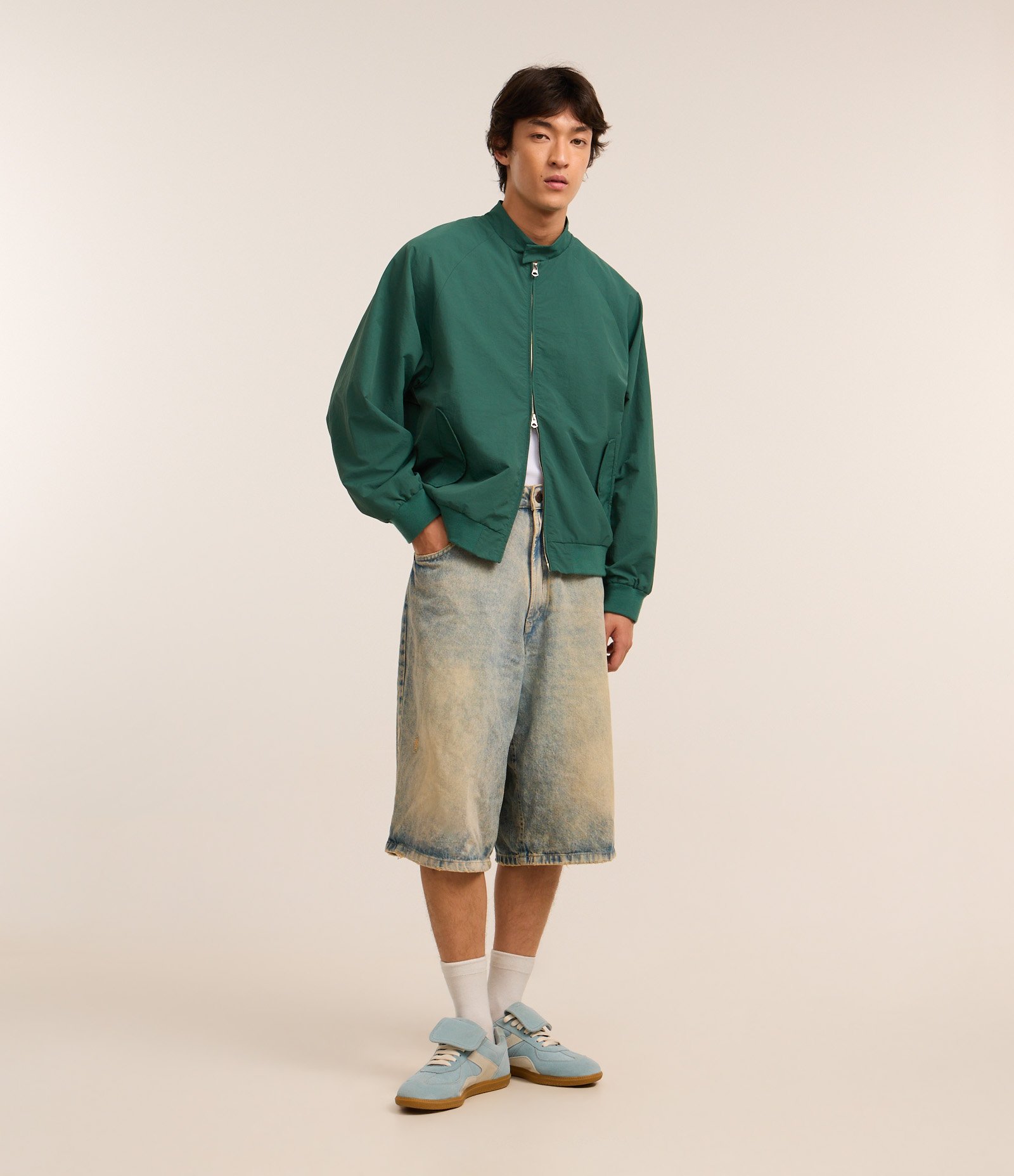 Jaqueta Bomber com Lapela e Estampa Bordada Lettering Verde 2