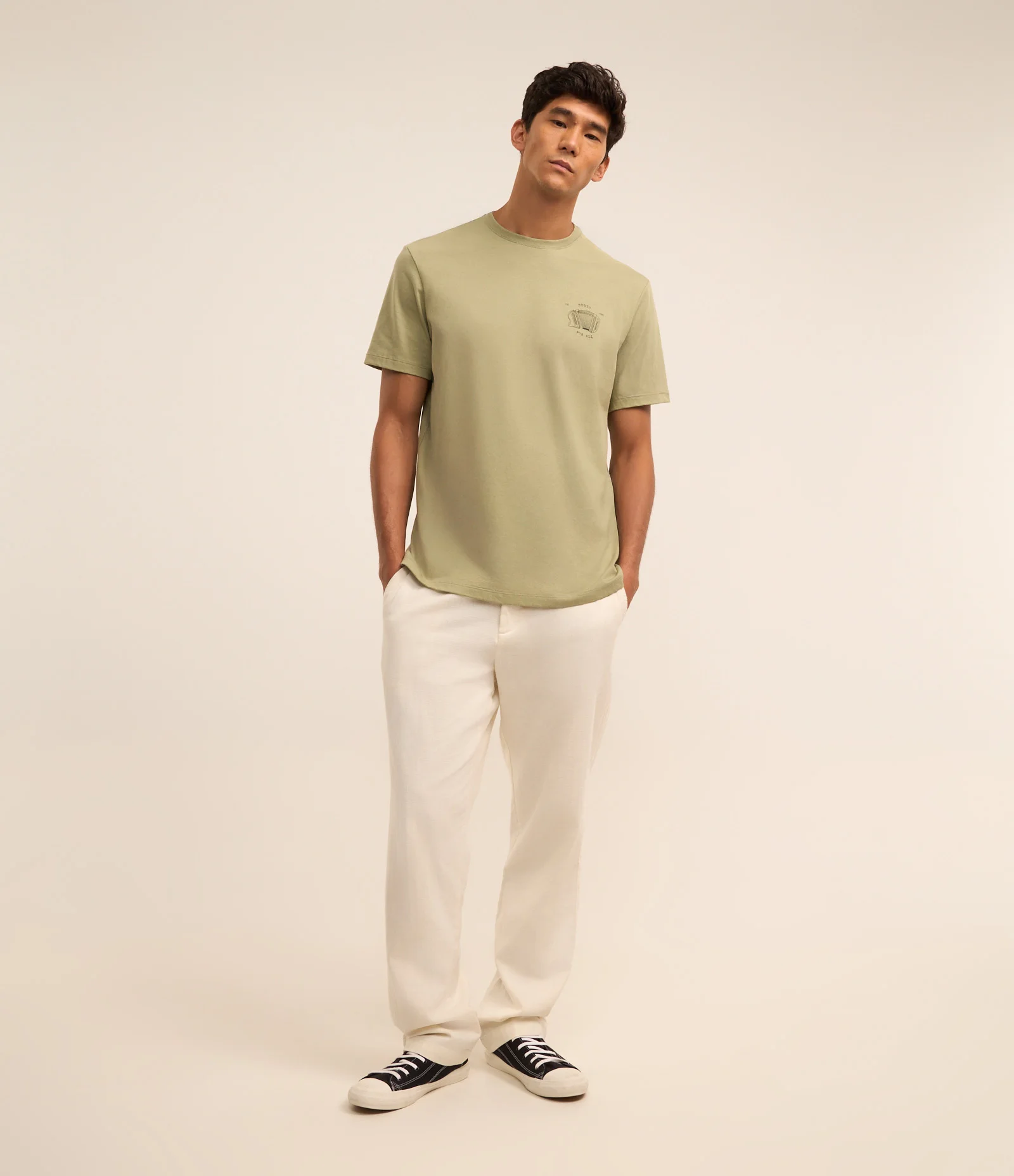 Camiseta em Algodão com Estampa de Sanfona Music for All Verde 2