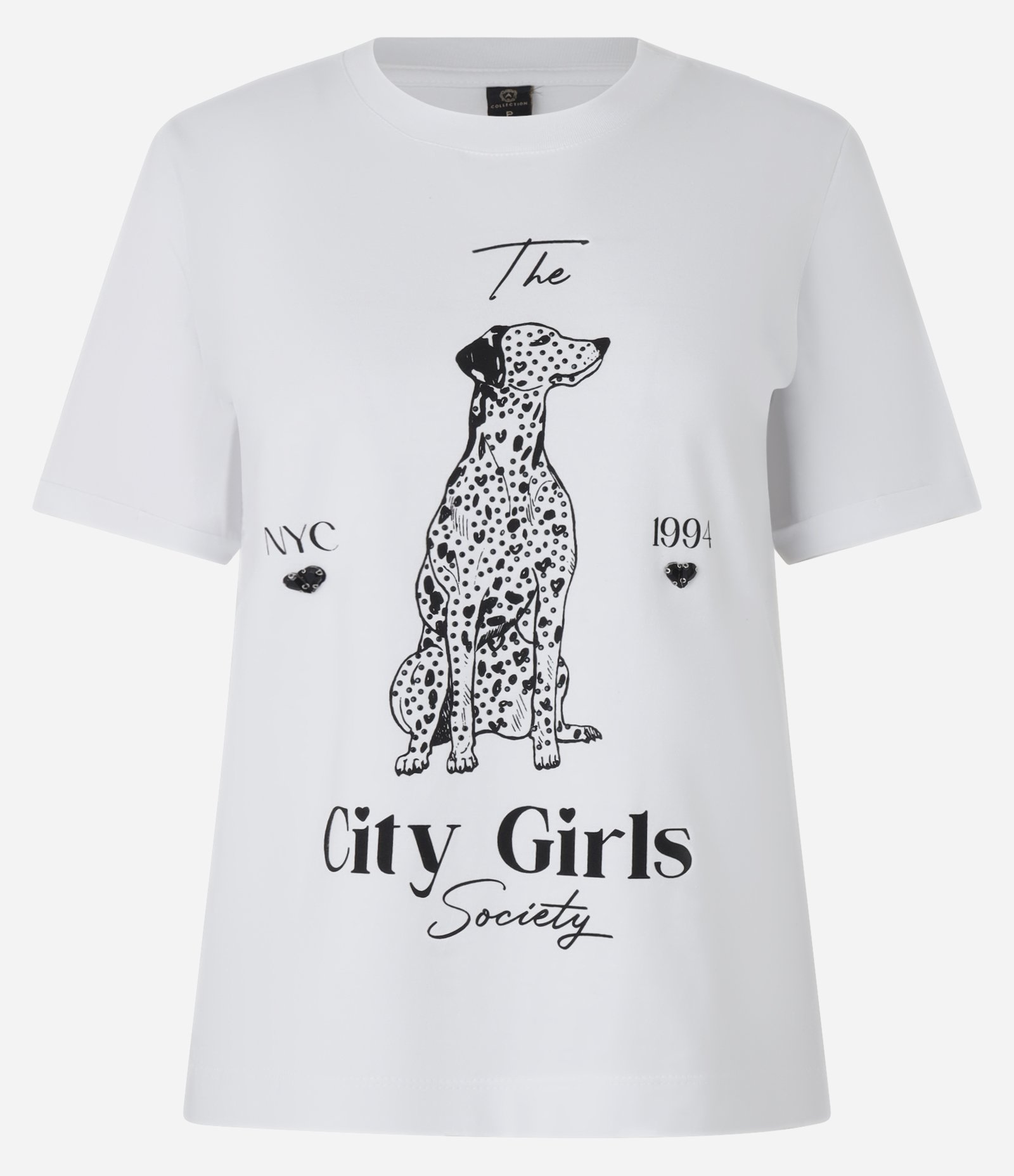 Blusa T-Shirt em Algodão com Estampa Dálmata Branco 6