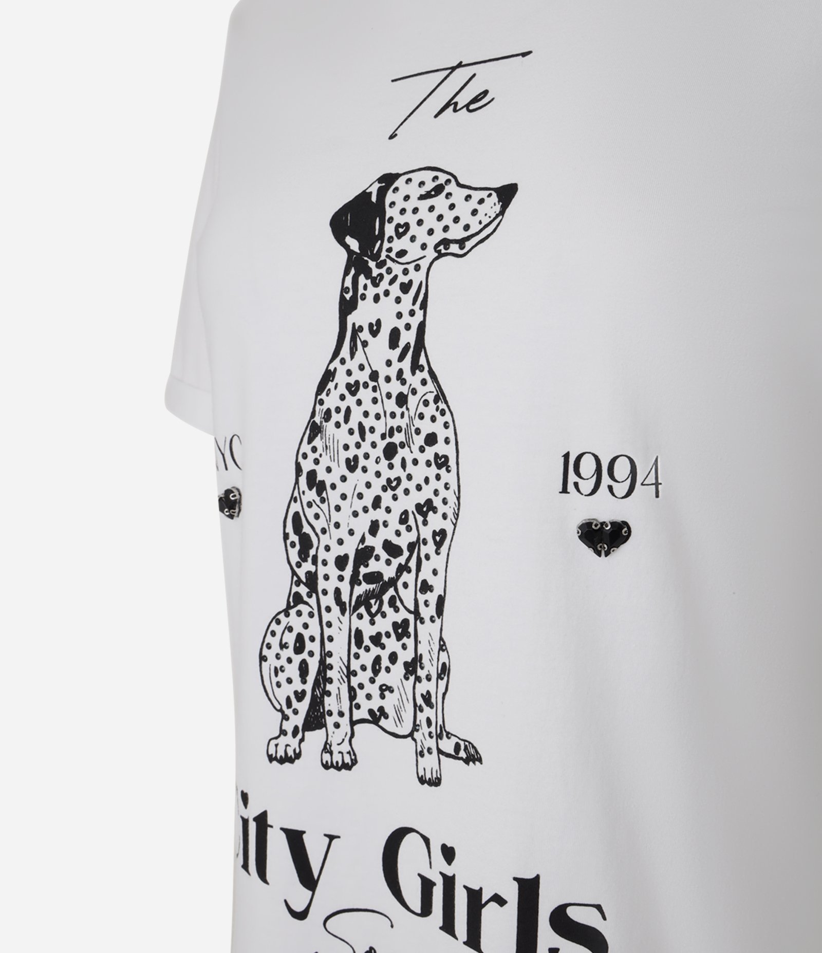 Blusa T-Shirt em Algodão com Estampa Dálmata Branco 7