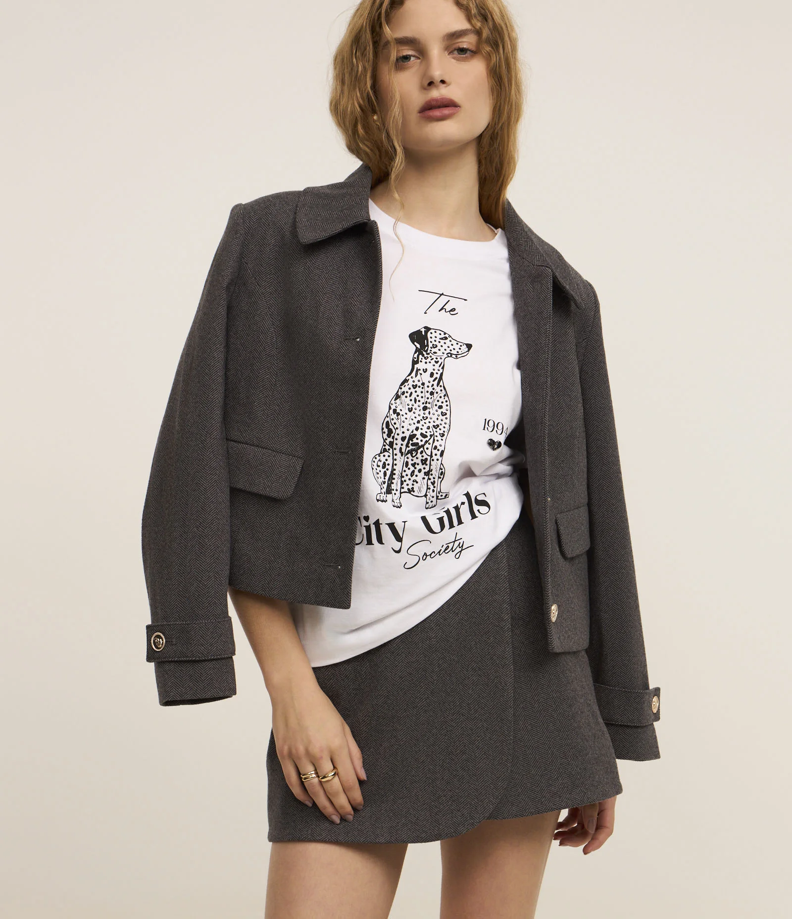 Blusa T-Shirt em Algodão com Estampa Dálmata Branco 1