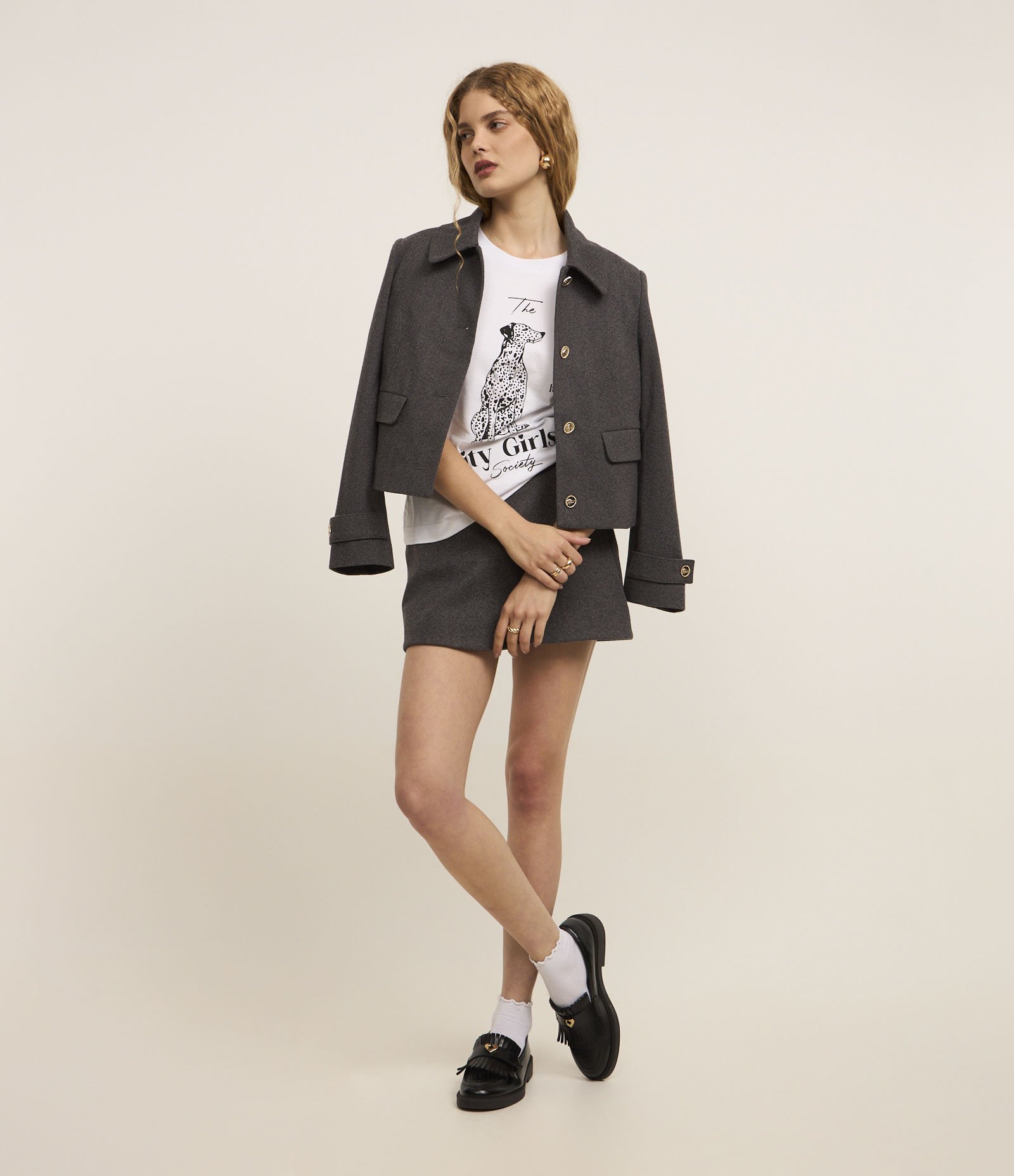 Blusa T-Shirt em Algodão com Estampa Dálmata Branco 2