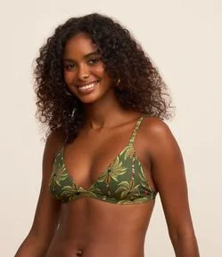 Biquíni Top Triângulo com Estampa de Coqueiros