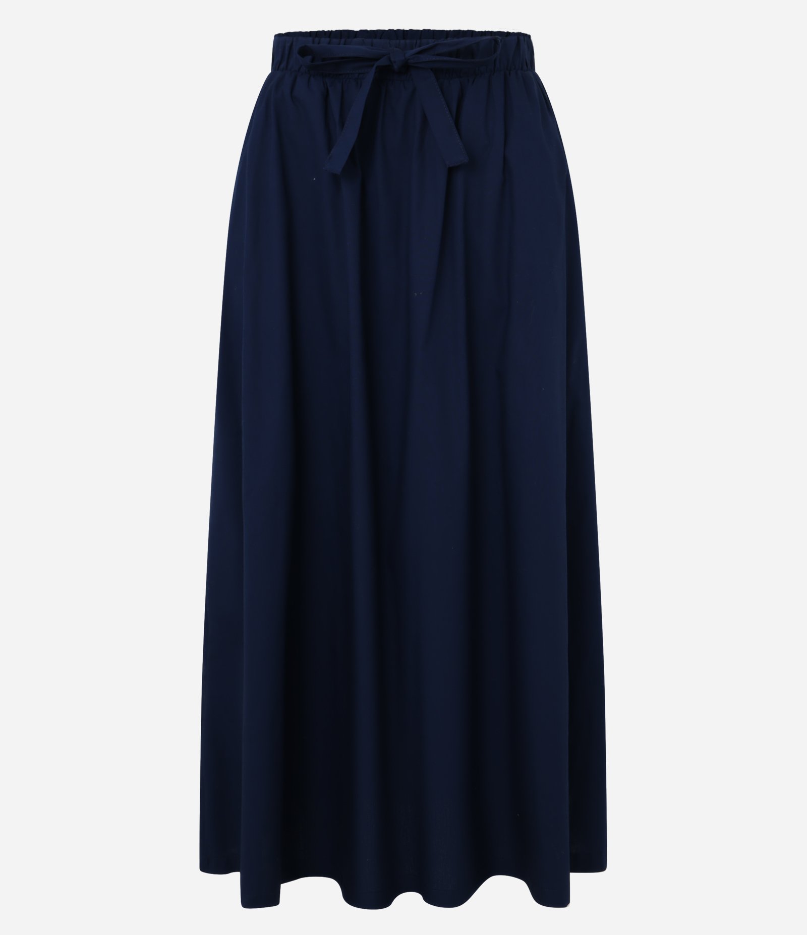 Saia Midi em Tricoline com Amarração de Lacinho Frontal Azul 5