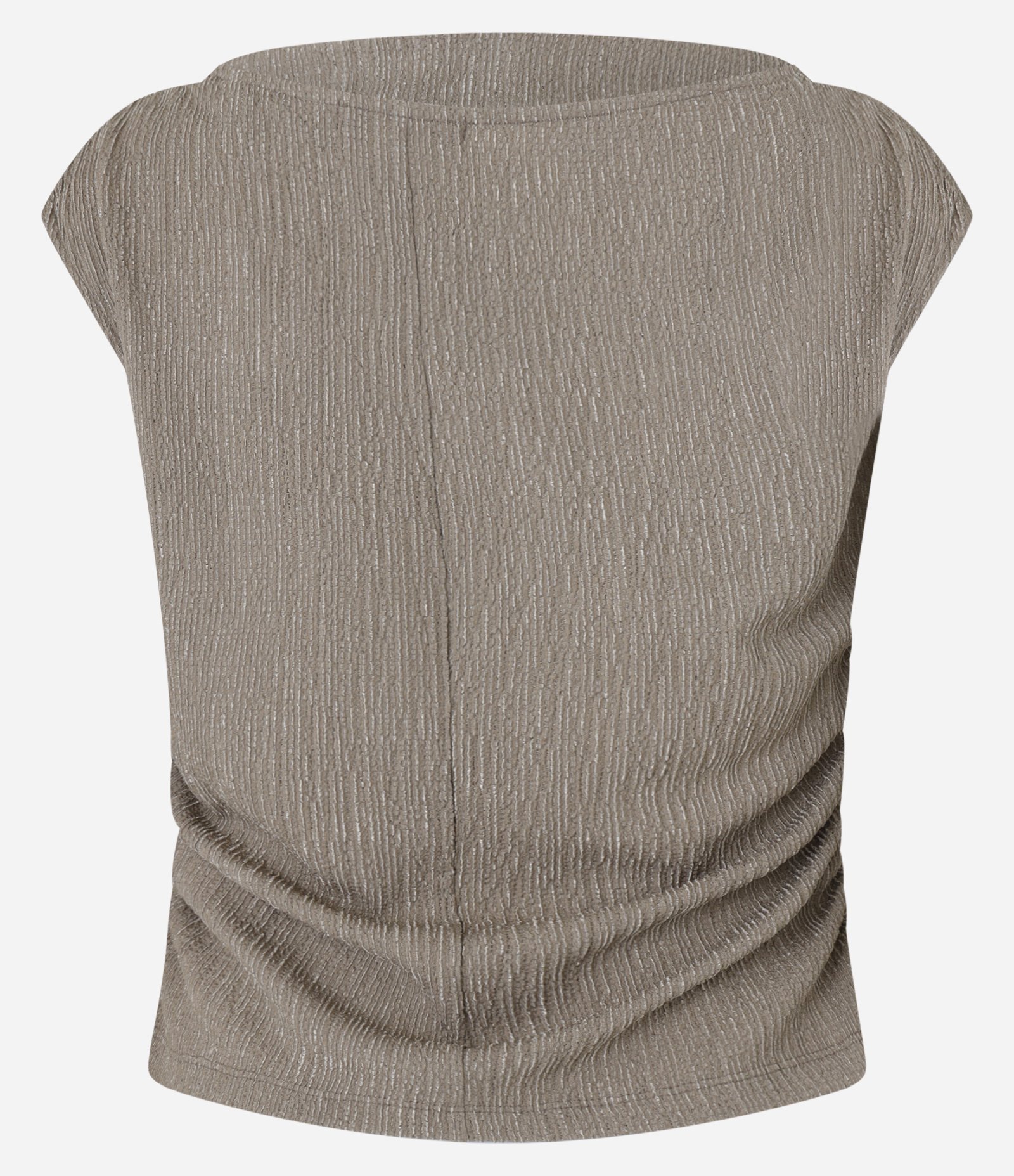 Blusa Ombro a Ombro com Drapeado na Lateral Bege 7