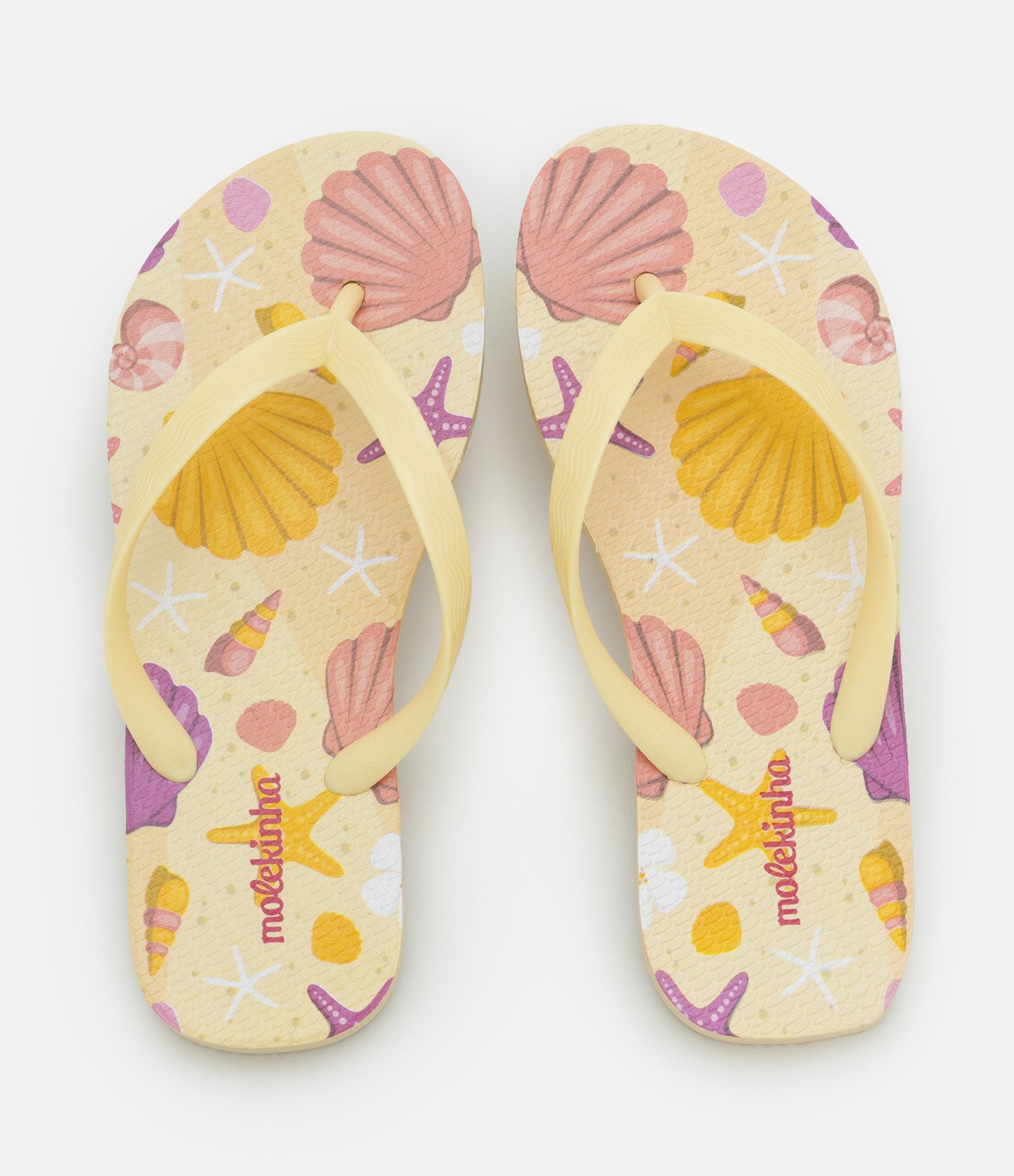 Chinelo de Dedo Infantil Estampa Fundo do Mar - Tam 26 ao 36 Amarelo 2