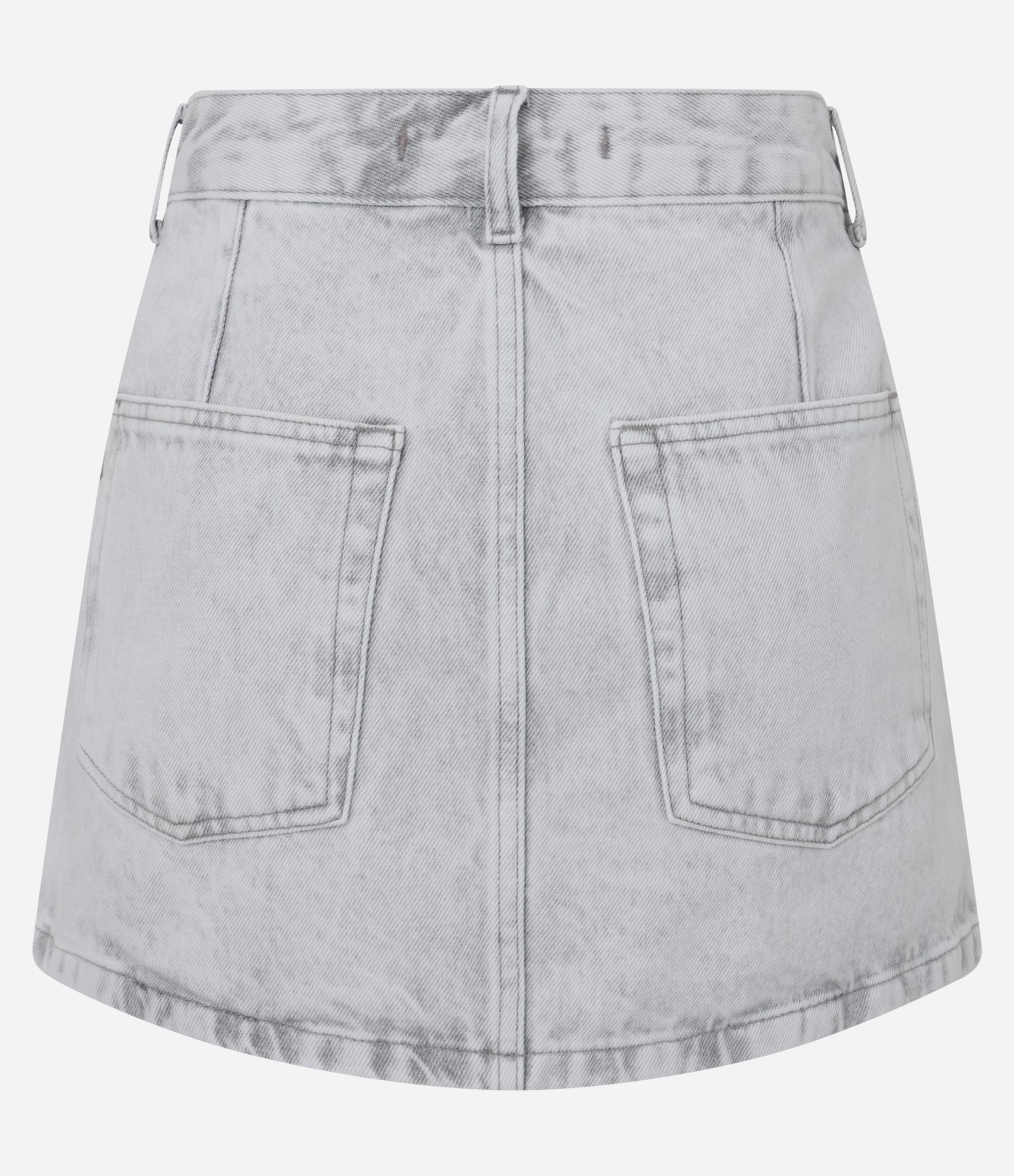 Saia Curta em Jeans com Bolso Faca Cinza 6