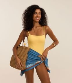 Maiô em Microfibra com Alças Finas Reguláveis e Costas Cavadas