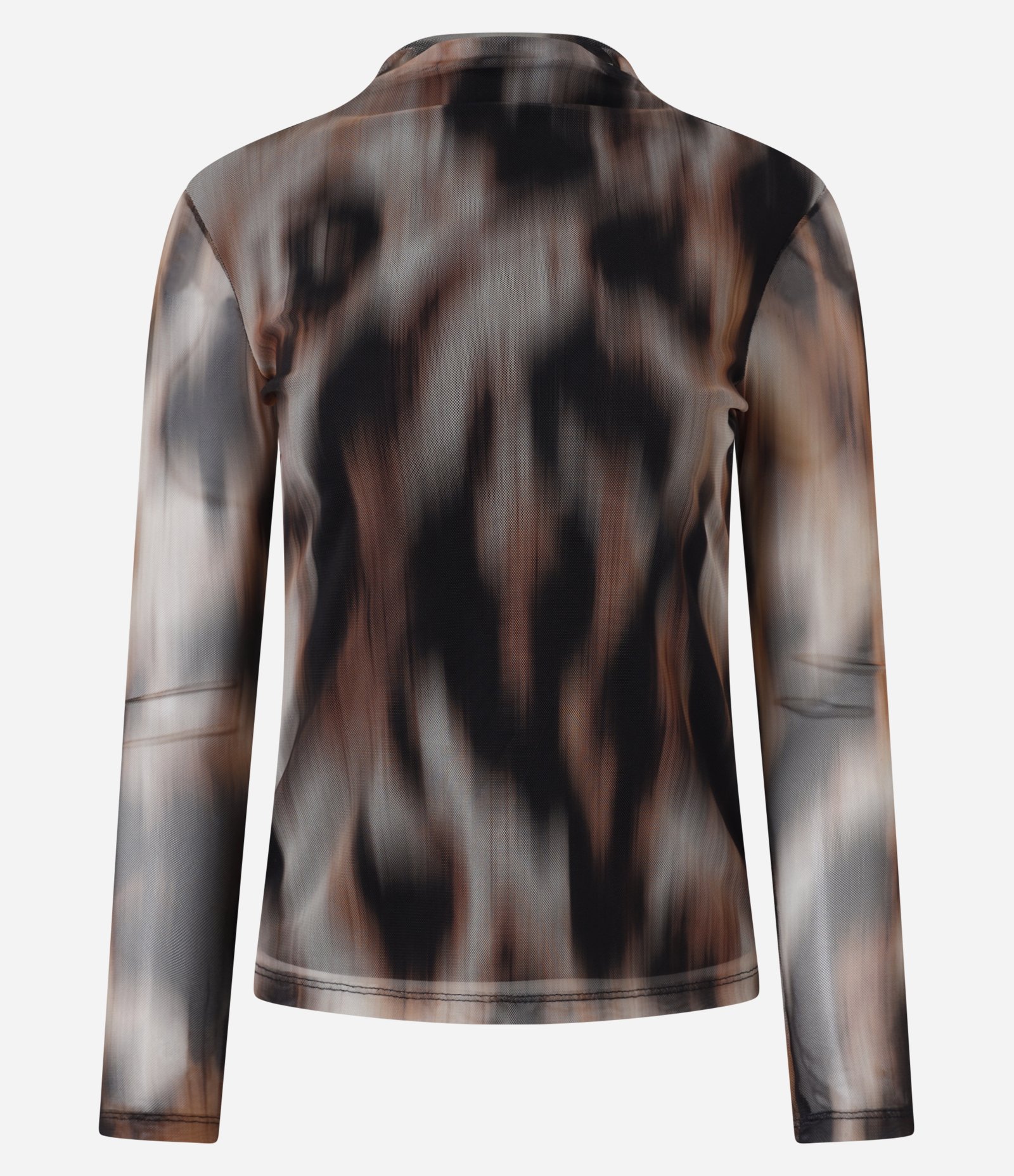 Blusa em Tule com Gola Alta e Estampa Machas Degradê Multicores 5