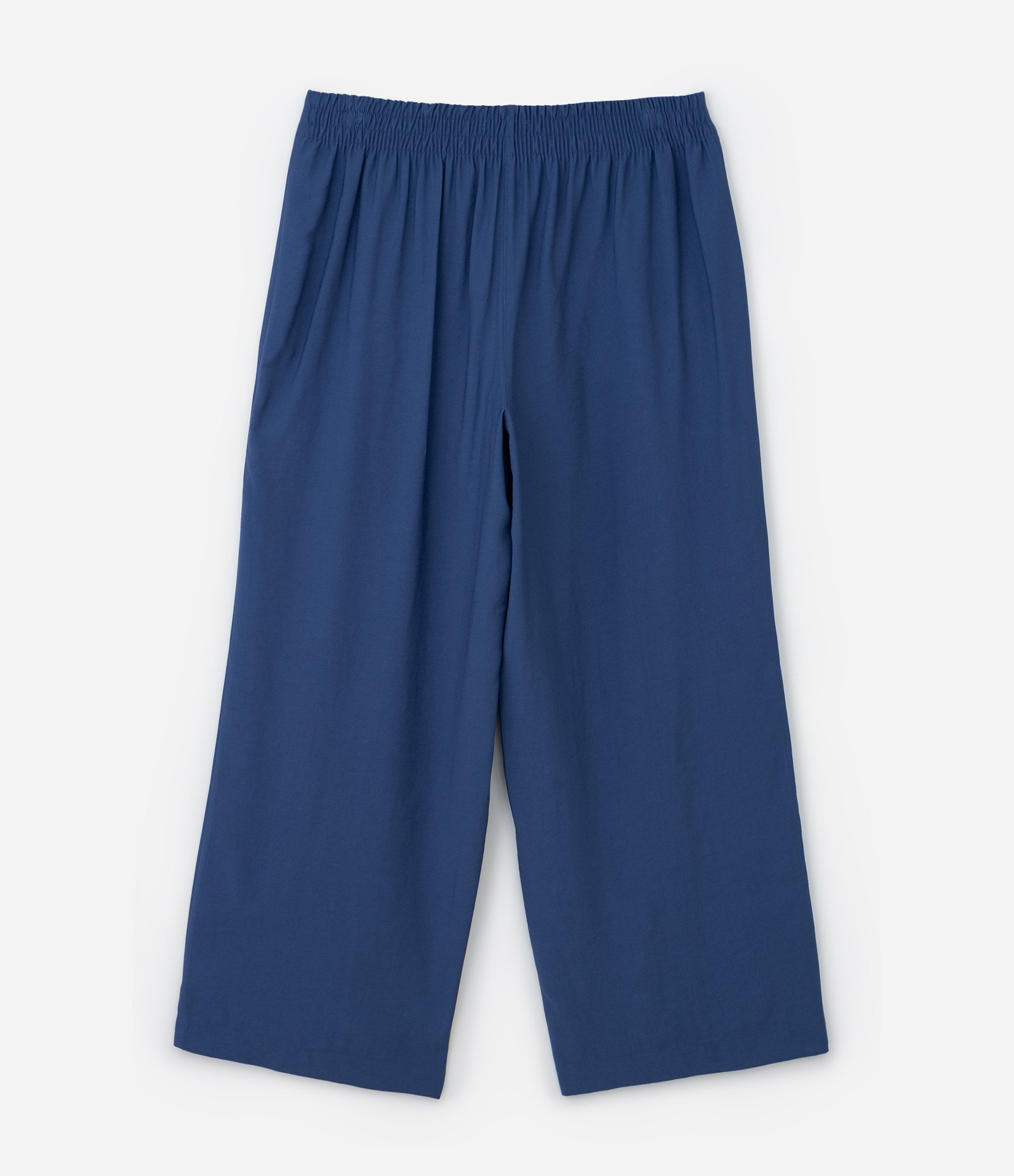 Calça Wide Leg em Crepe com Pregas Curve & Plus Size Azul 6