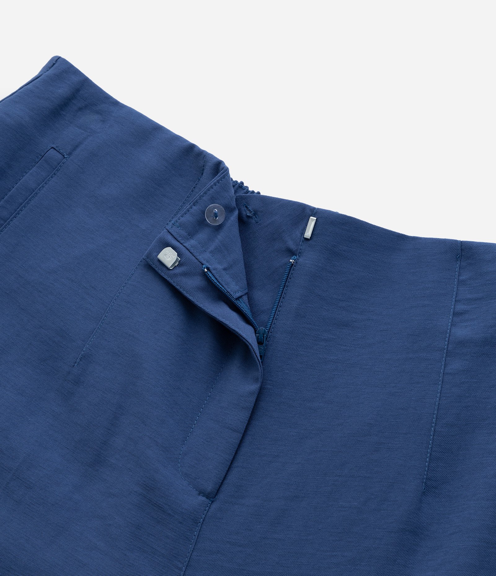 Calça Wide Leg em Crepe com Pregas Curve & Plus Size Azul 7