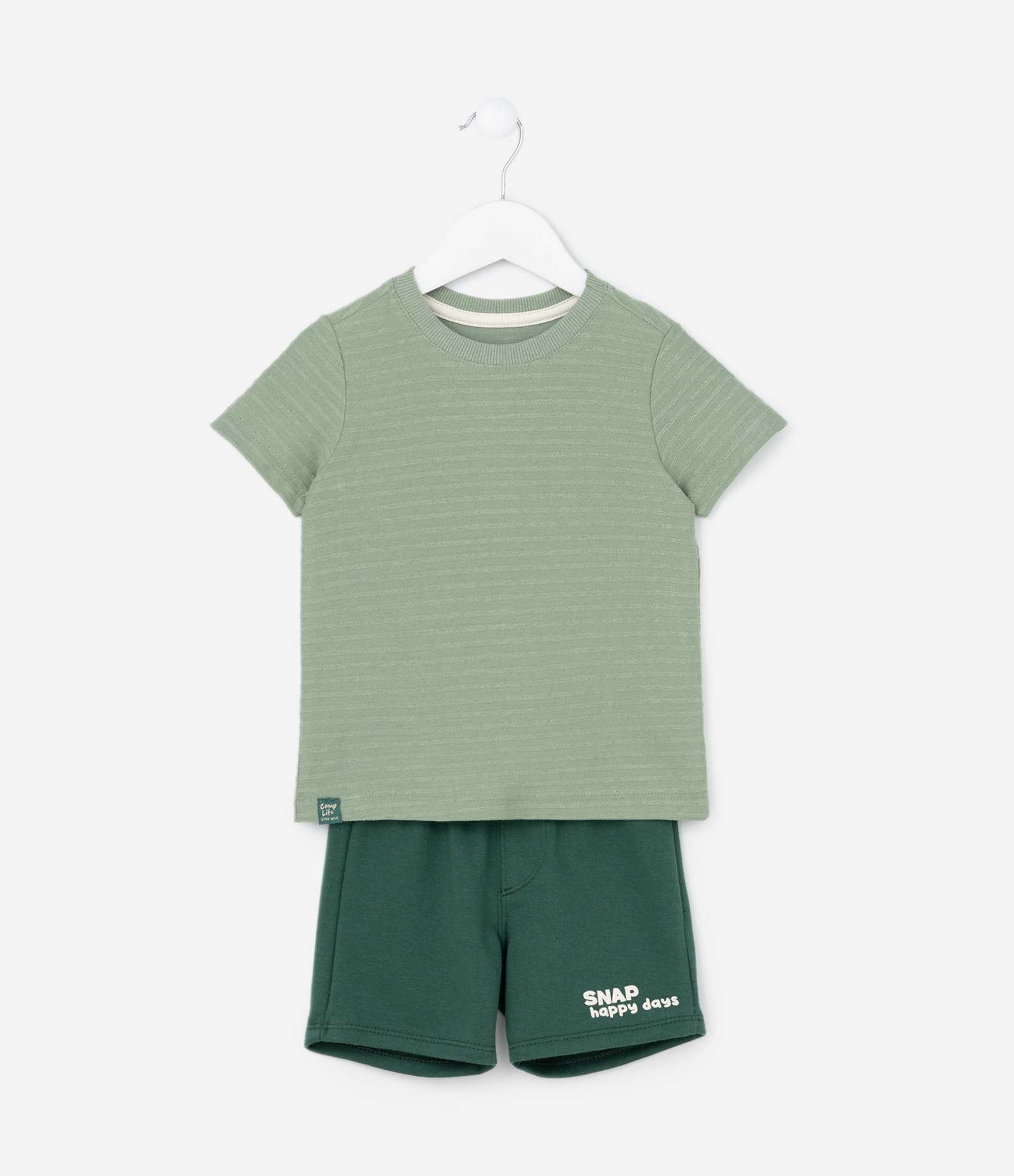 Conjunto Infantil Texturizado com Lettering - Tam 1 a 6 Anos Verde 1
