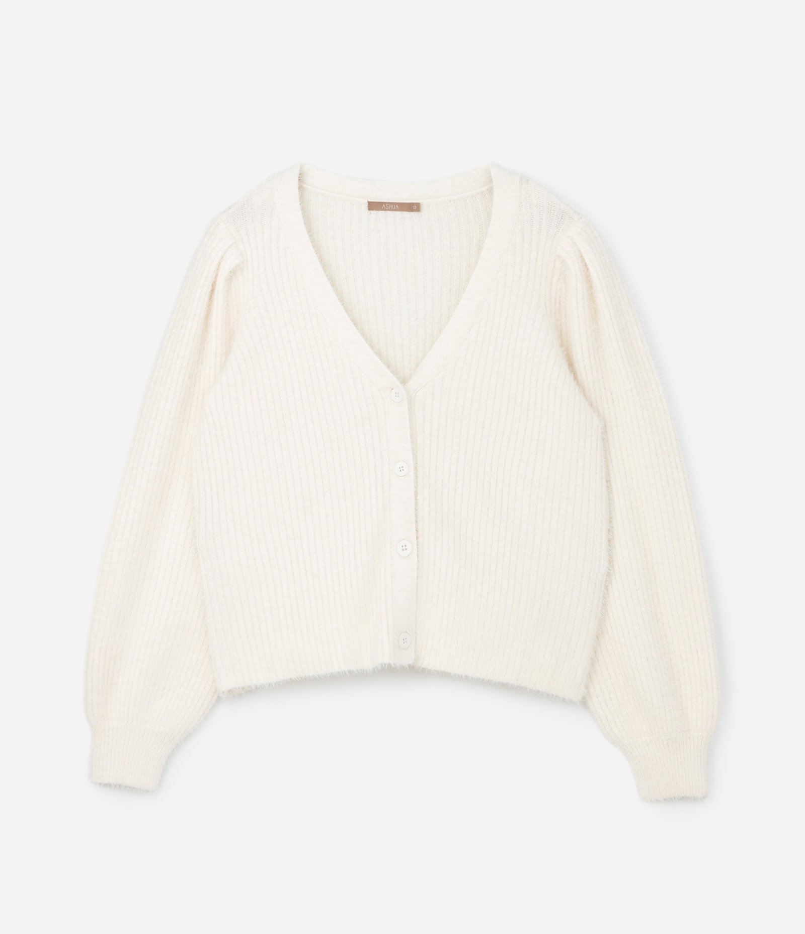 Cardigan Alongado Tricô Pesado Peludinho Curve & Plus Size Off White 4