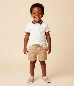 Bermuda Infantil em Sarja com Barra Dobrada - Tam 1 a 6 Anos