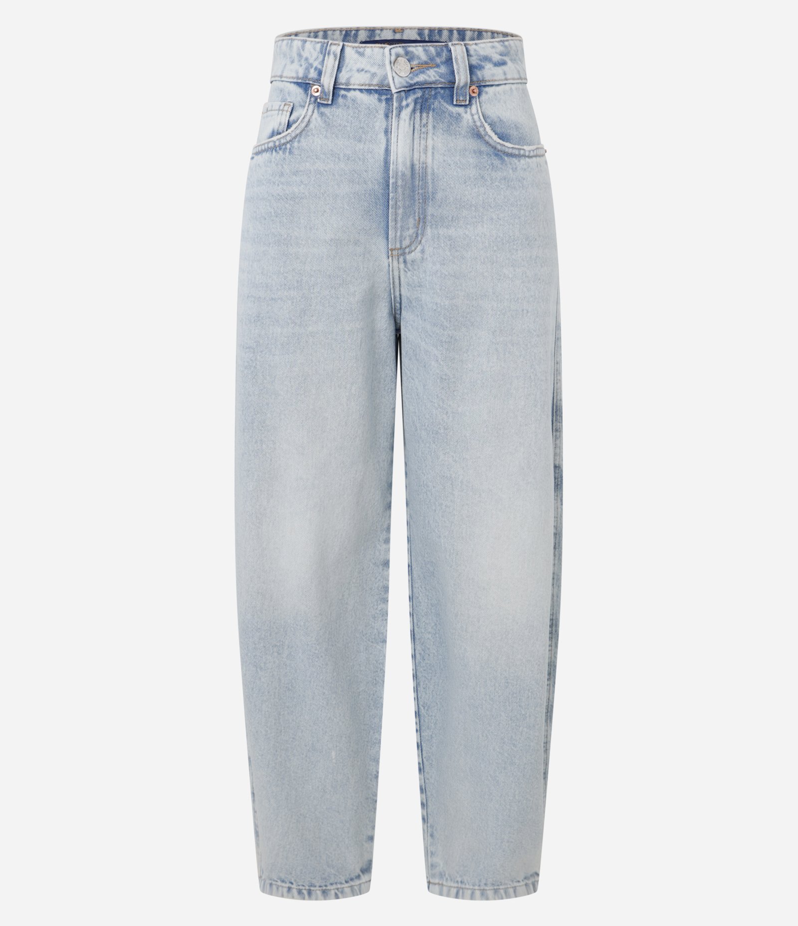 Calça Baggy em Jeans com Lateral Deslocada Azul 5
