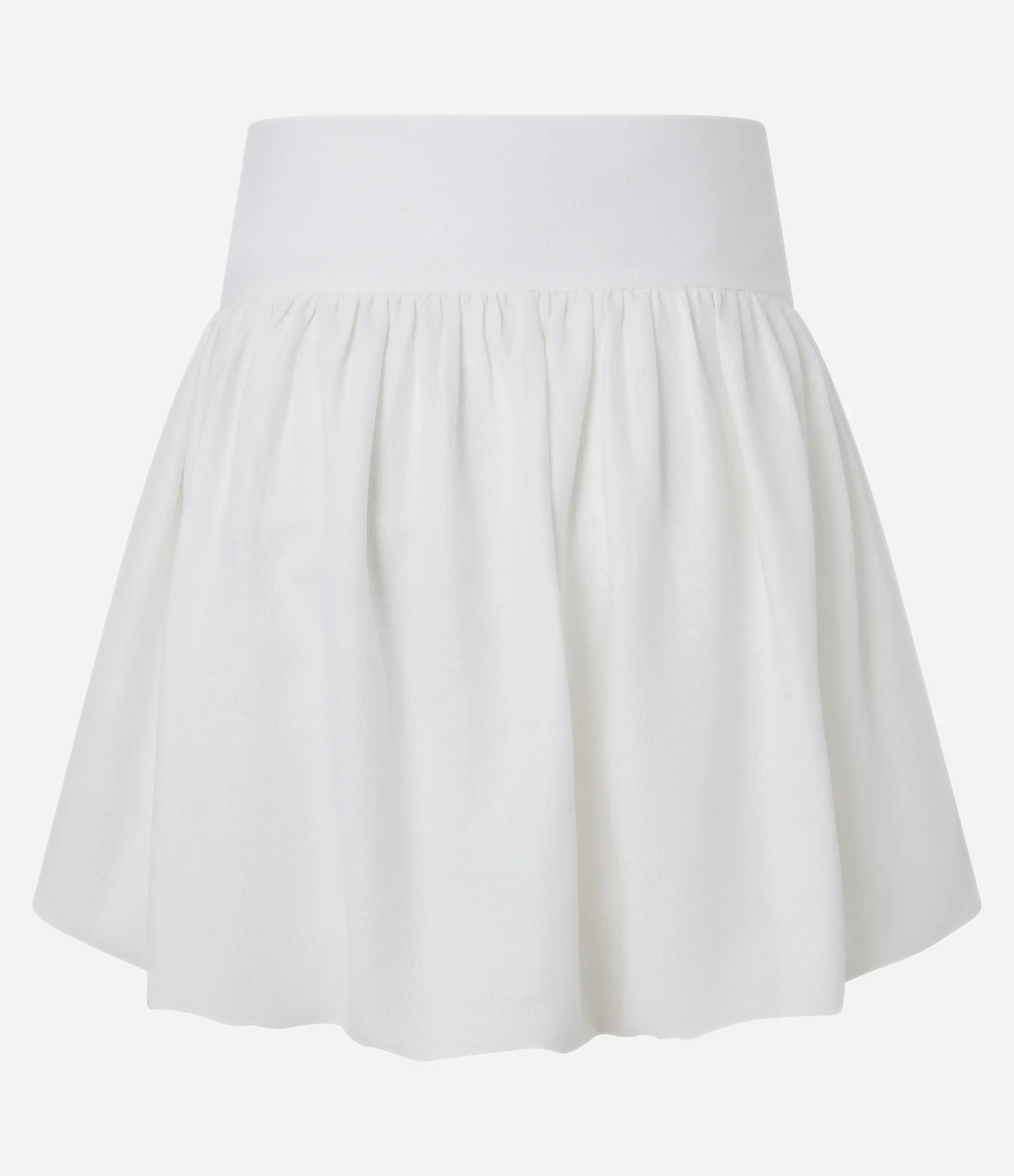 Saia Balonê em Viscose e Linho com Pregas Branco 2