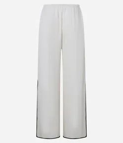 Saída de Praia Calça Sportcore em Linho e Viscose com Listras Laterais