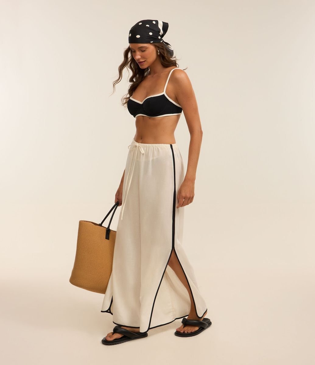 plage Traditional Weatherwear別注 38 2way Saída de Praia Calça Sportcore em Linho e Viscose com Listras