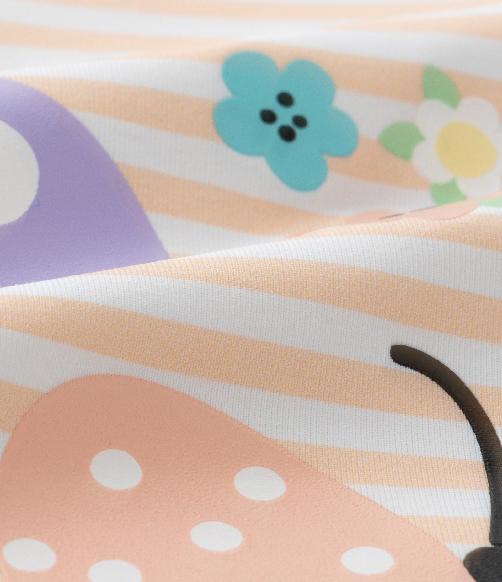 Conjunto Infantil com Proteção UV e Estampa de Borboletas e Textura de Flores - Tam 2 A 4 Anos Lilaz/Laranja 6