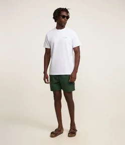 Camiseta Comfort em Algodão com Estampa Lettering