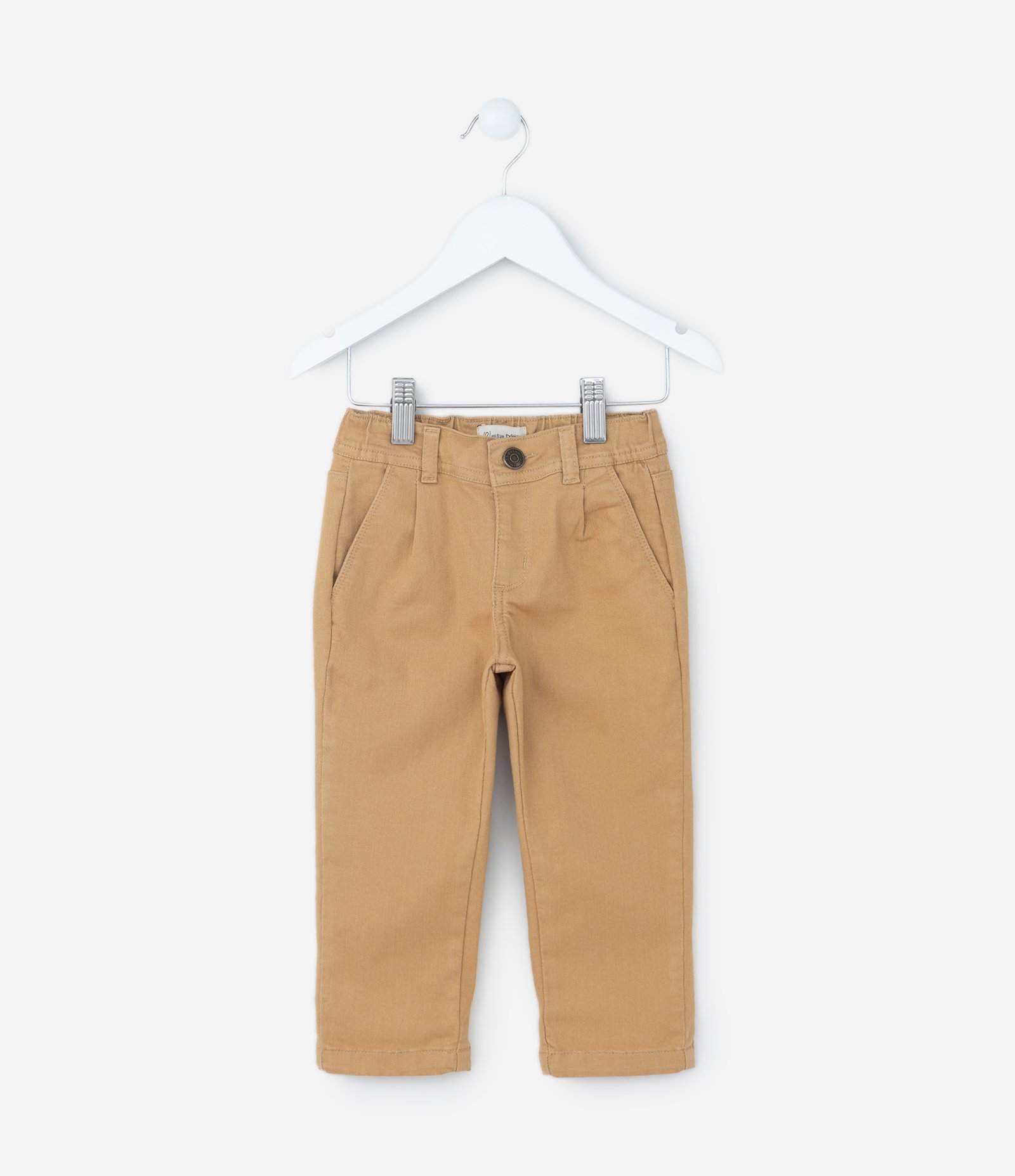 Calça Infantil em Sarja com Bolsinho Faca - Tam 1 a 5 Anos Bege 1