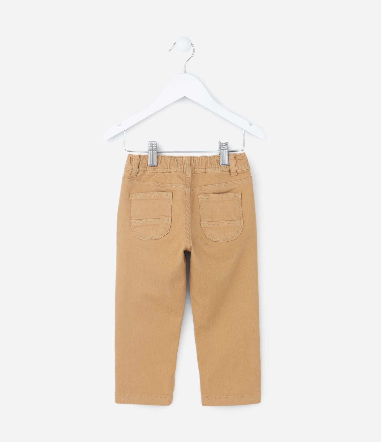 Calça Infantil em Sarja com Bolsinho Faca - Tam 1 a 5 Anos Bege 2