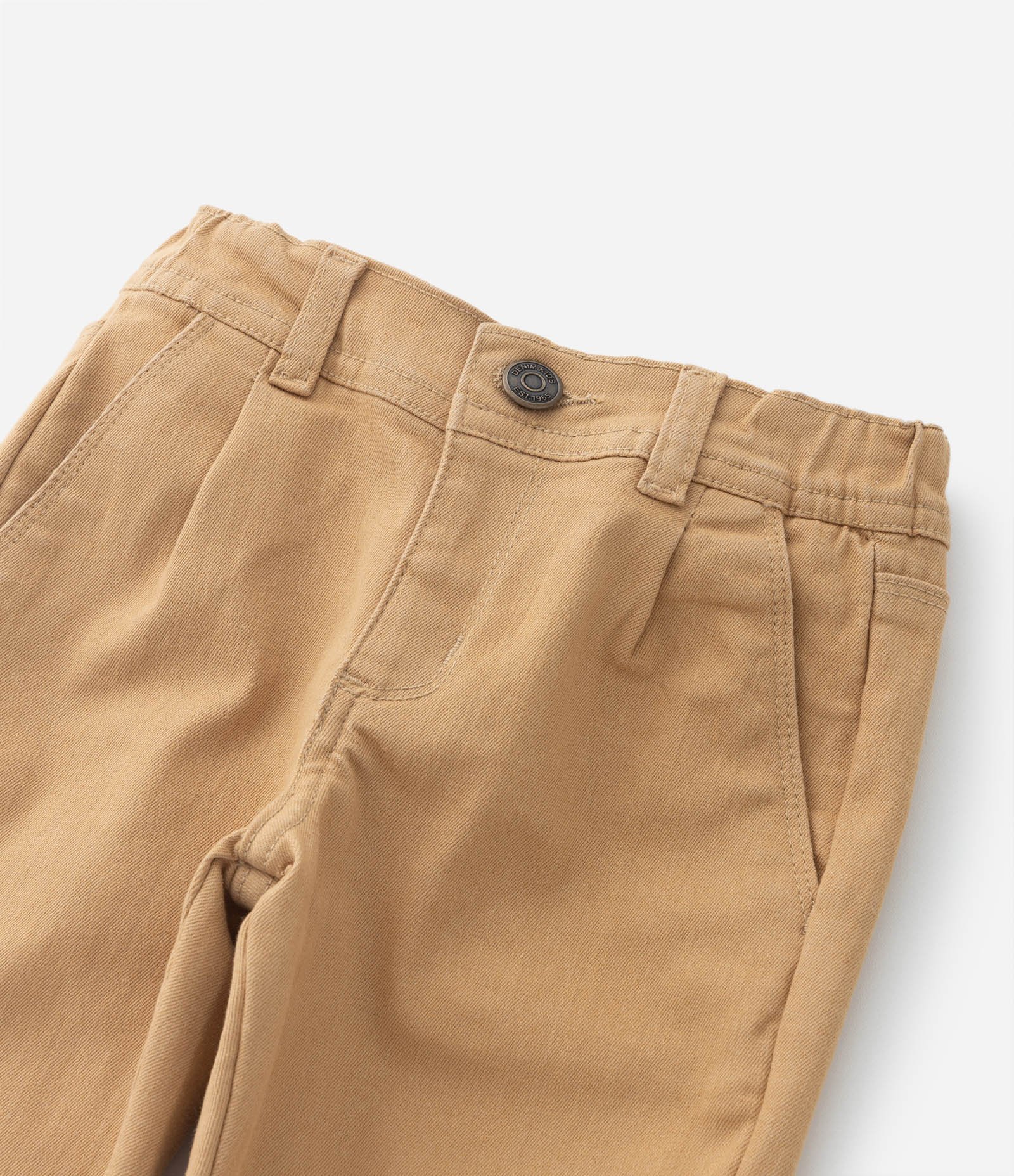 Calça Infantil em Sarja com Bolsinho Faca - Tam 1 a 5 Anos Bege 4