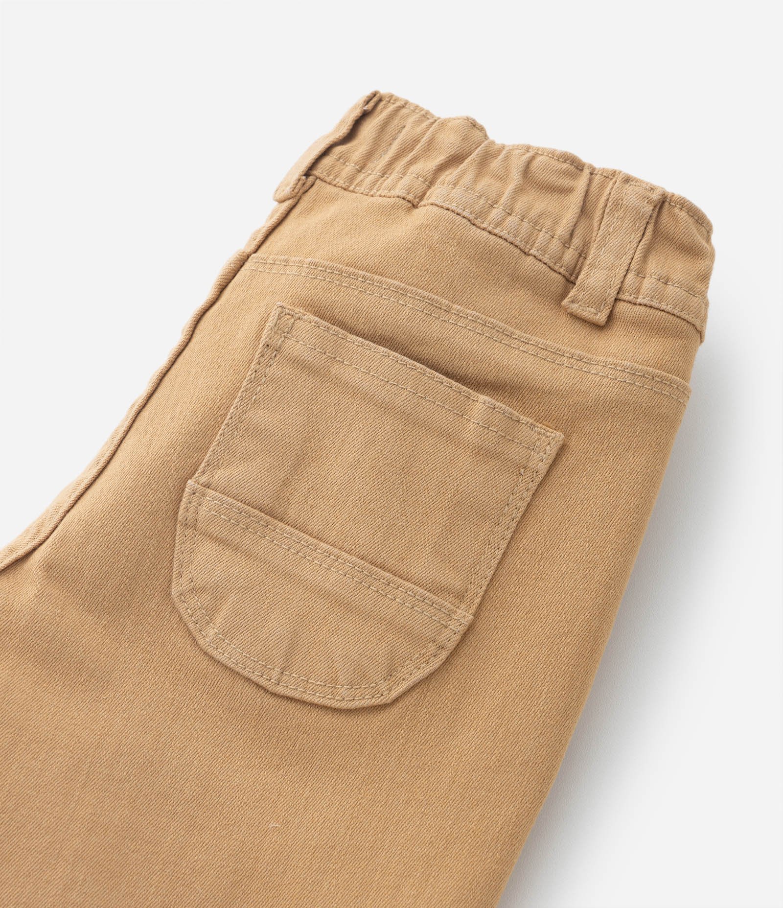 Calça Infantil em Sarja com Bolsinho Faca - Tam 1 a 5 Anos Bege 5