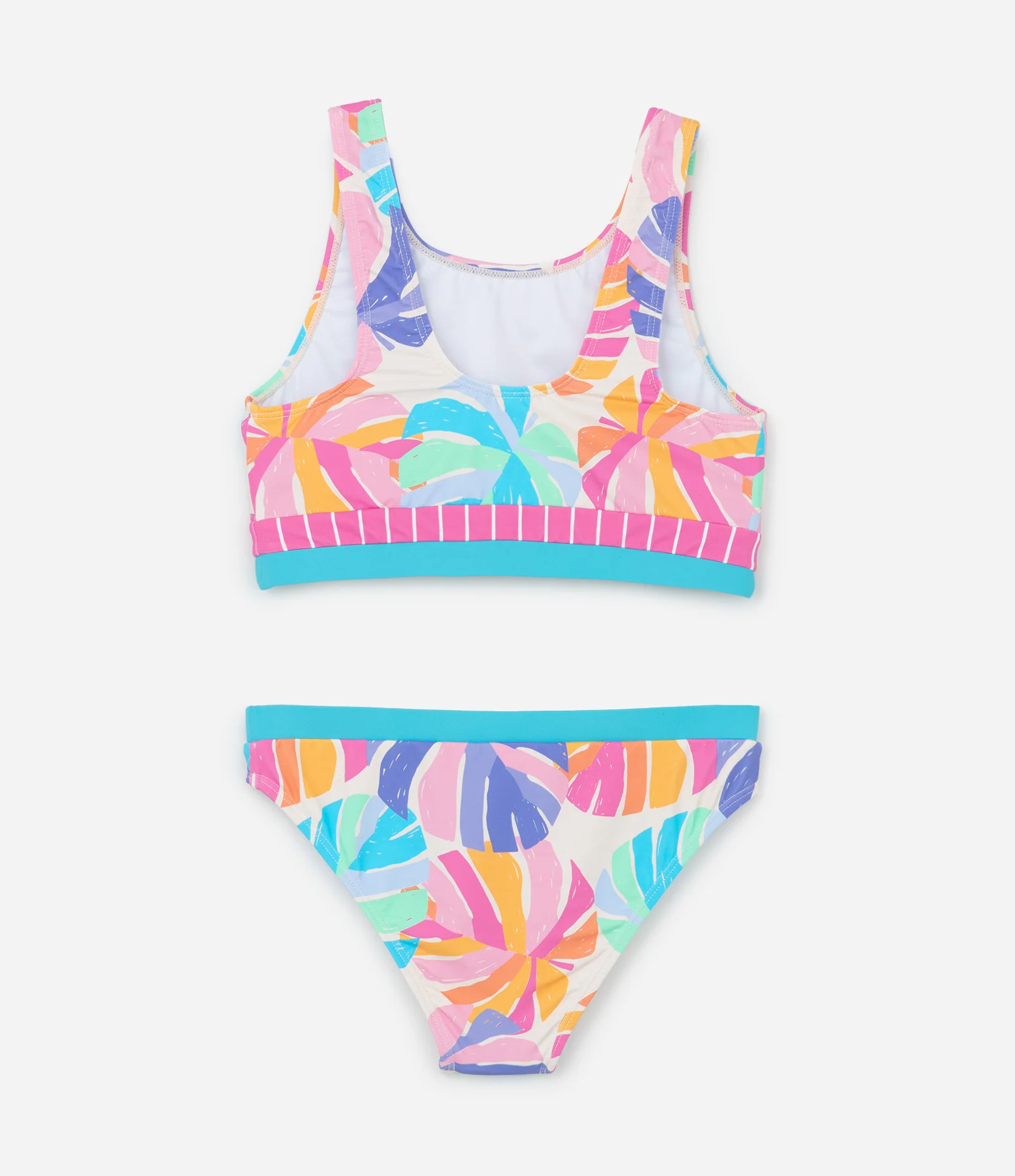 Biquíni Infantil com Proteção UV e Estampa Folhagens - Tam 5 a 14 Anos Multicores 2