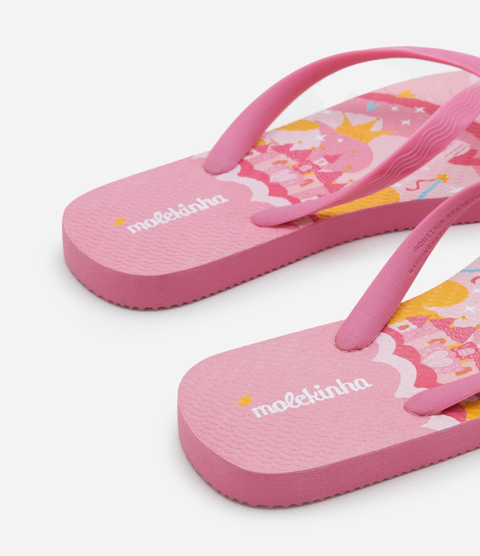 Chinelo Infantil com Estampa Castelo de Princesas Molekinhas - Tam 26 ao 36 Rosa 3