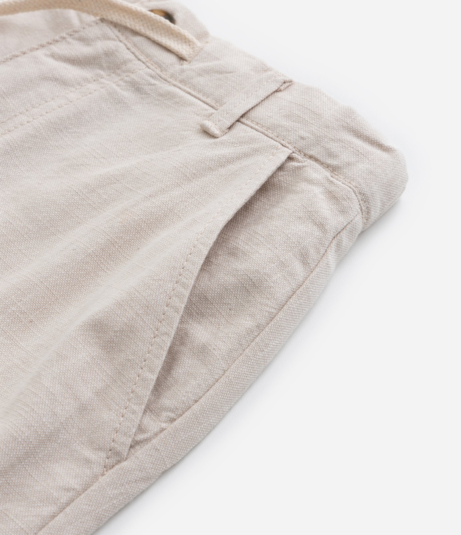 Calça Reta Infantil em Oxford com Bolsos - Tam 5 a 14  Anos Bege 4