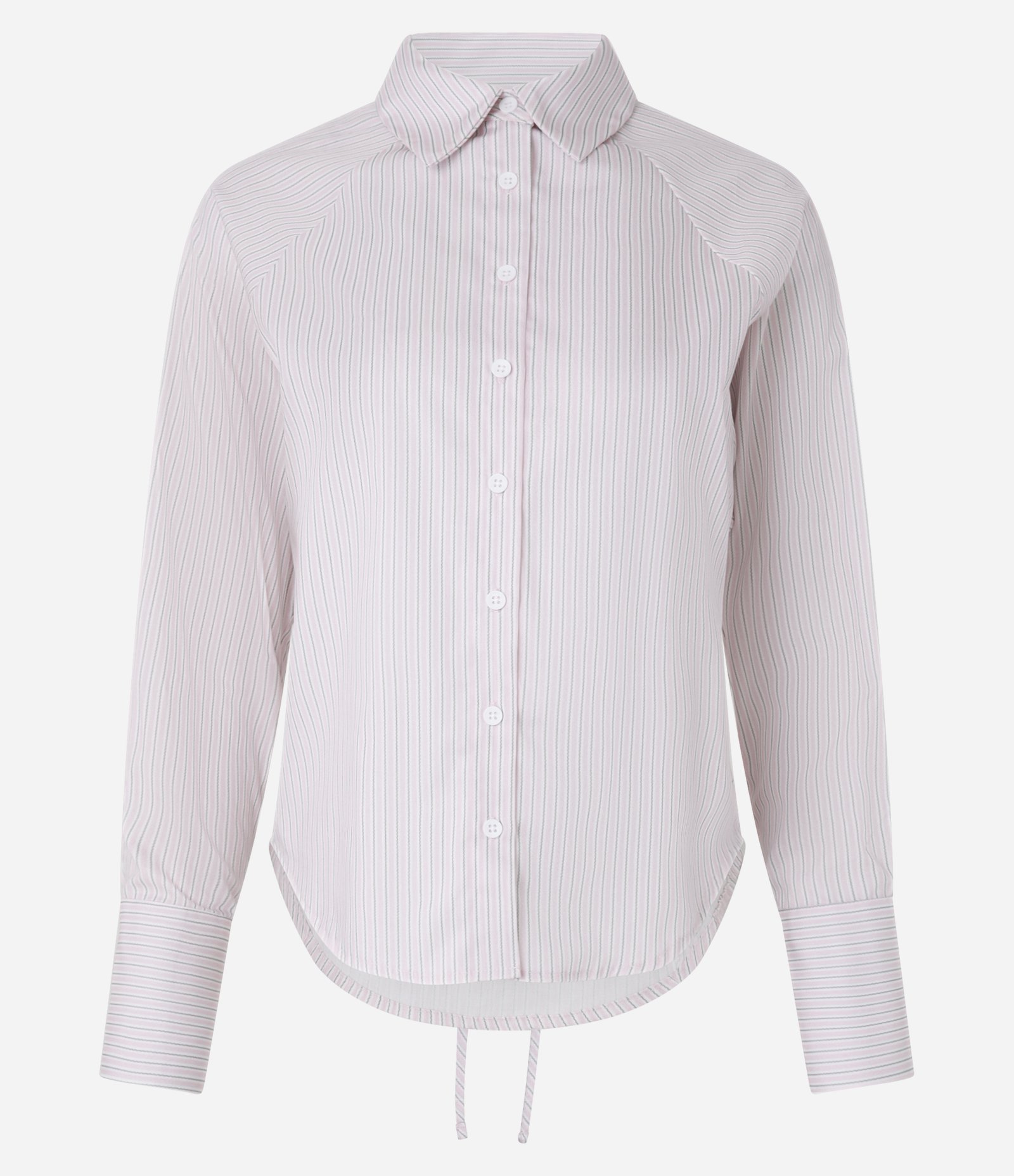 Camisa em Tricoline com Estampa de Listras Branco 7