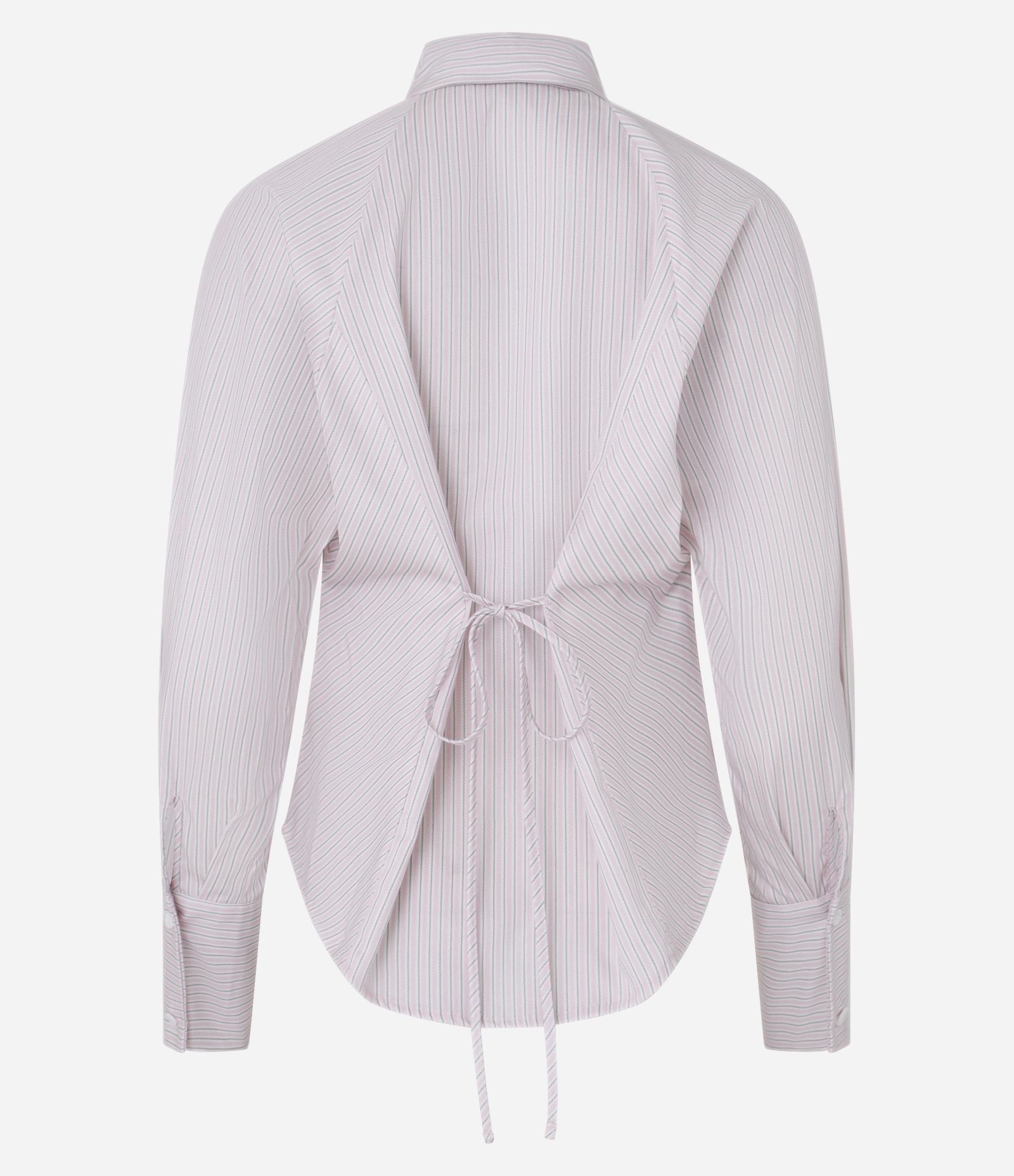 Camisa em Tricoline com Estampa de Listras Branco 8