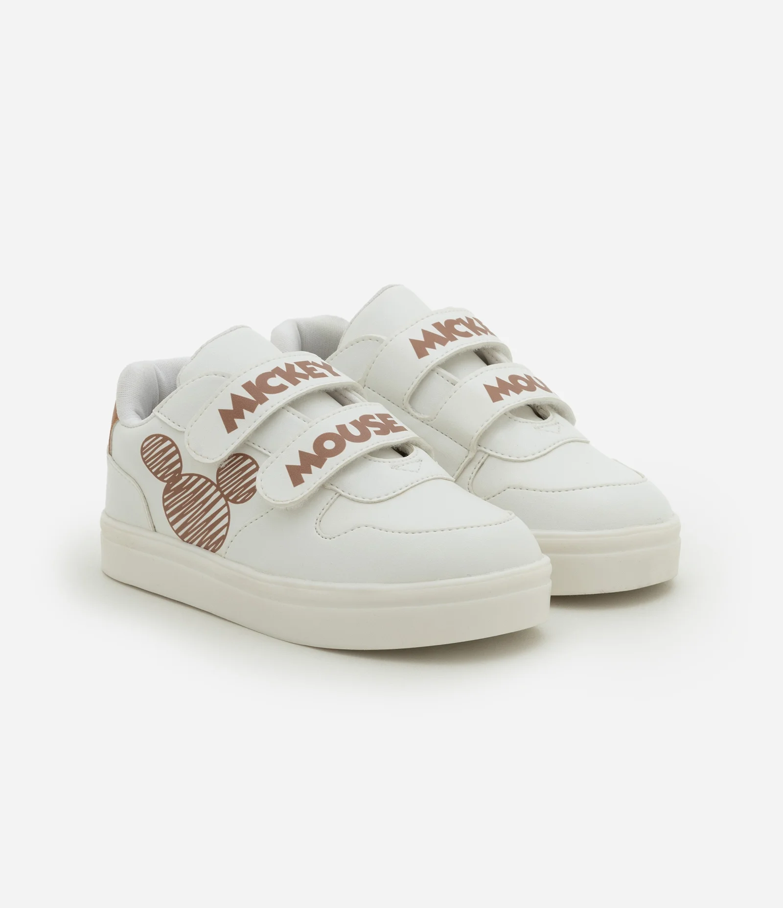 Tênis Infantil em PU com Estampa Mickey e Velcro - Tam 20 ao 27 Branco 1