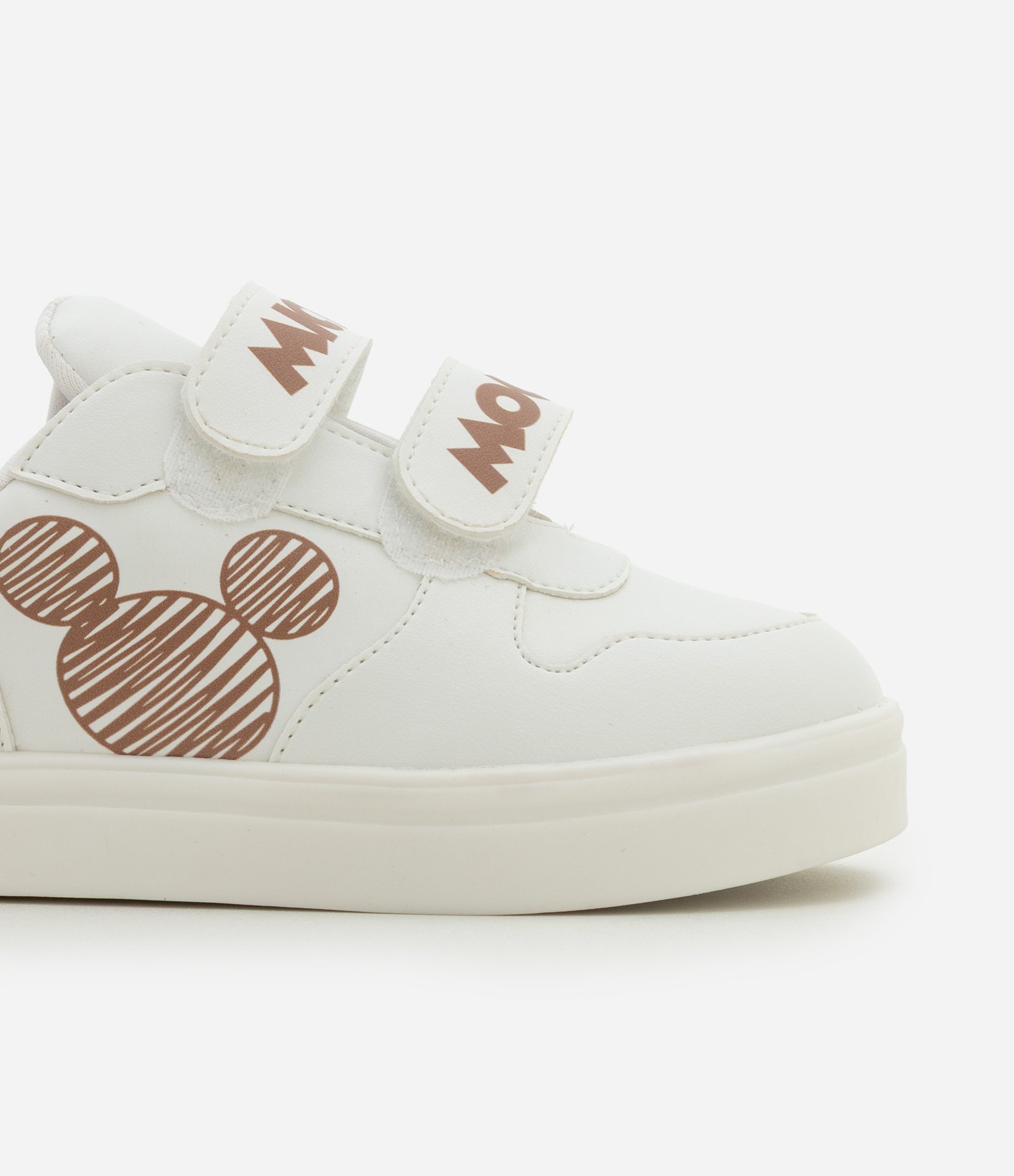 Tênis Infantil em PU com Estampa Mickey e Velcro - Tam 20 ao 27 Branco 3